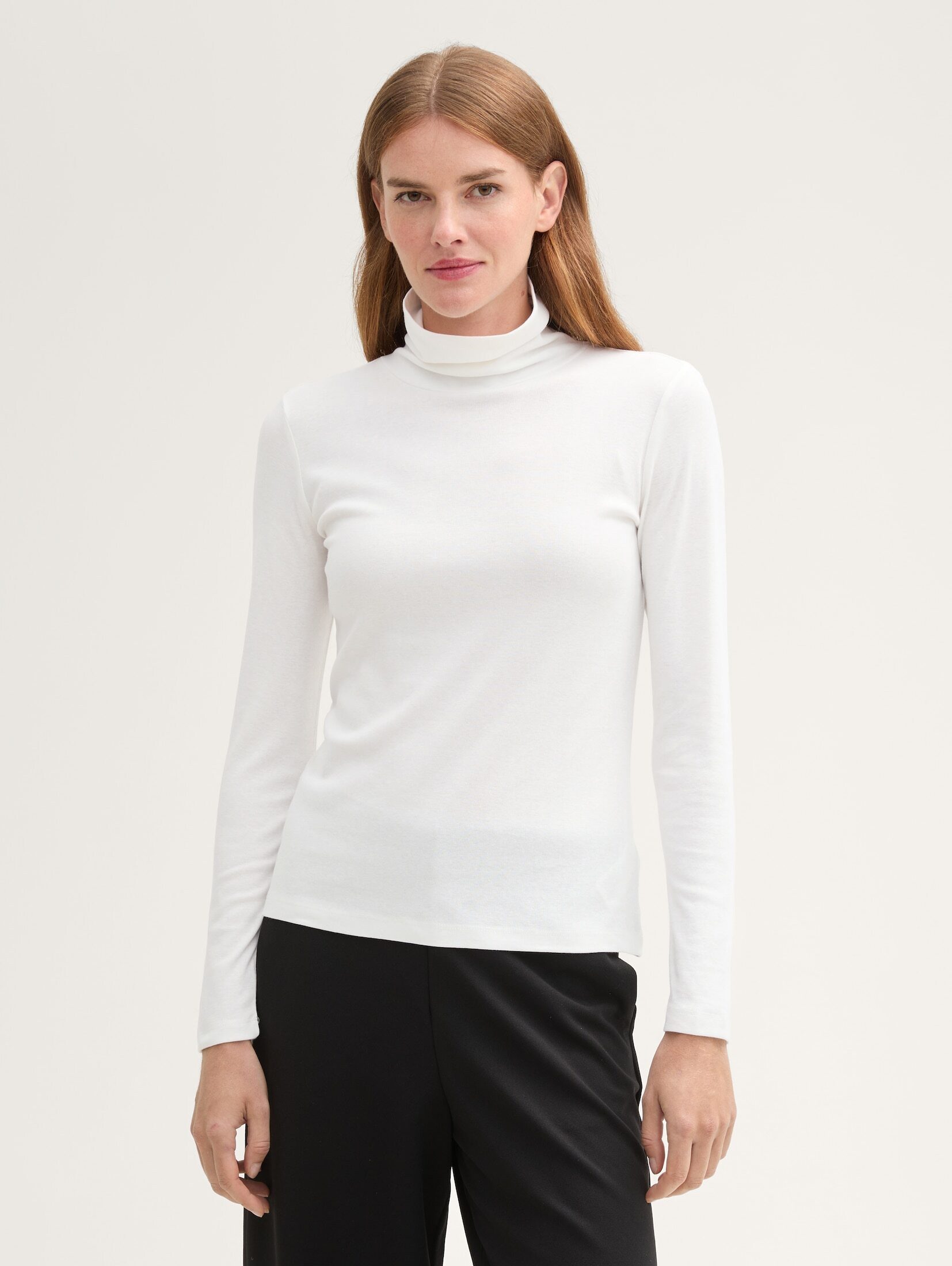 Langarmshirt Langarmshirt mit Rollkragen
