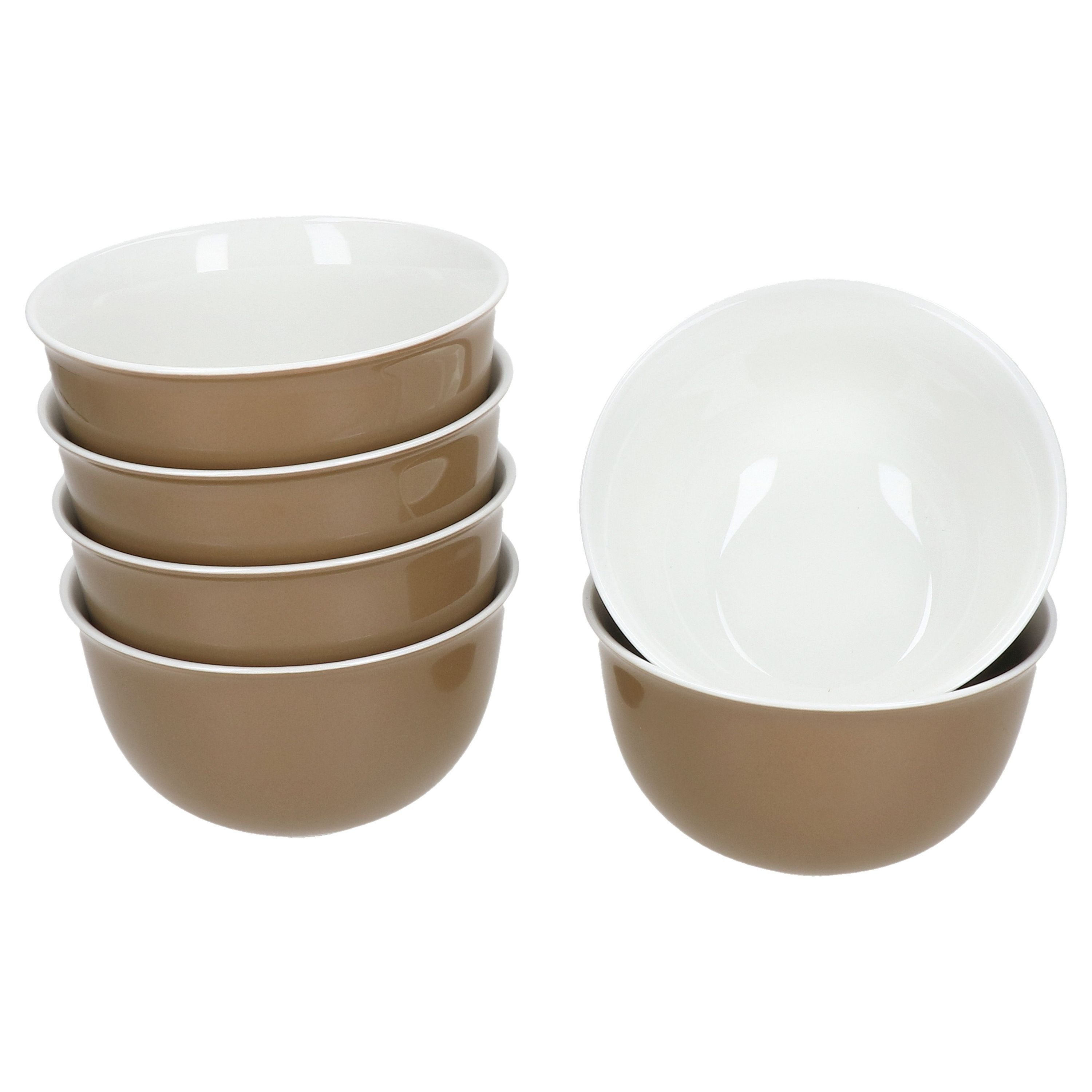 MamboCat Müslischale Ritzenhoff 6x Nougat Doppio Schale Ø14cm Porzellan Müsli Dessert Salat, Porzellan
