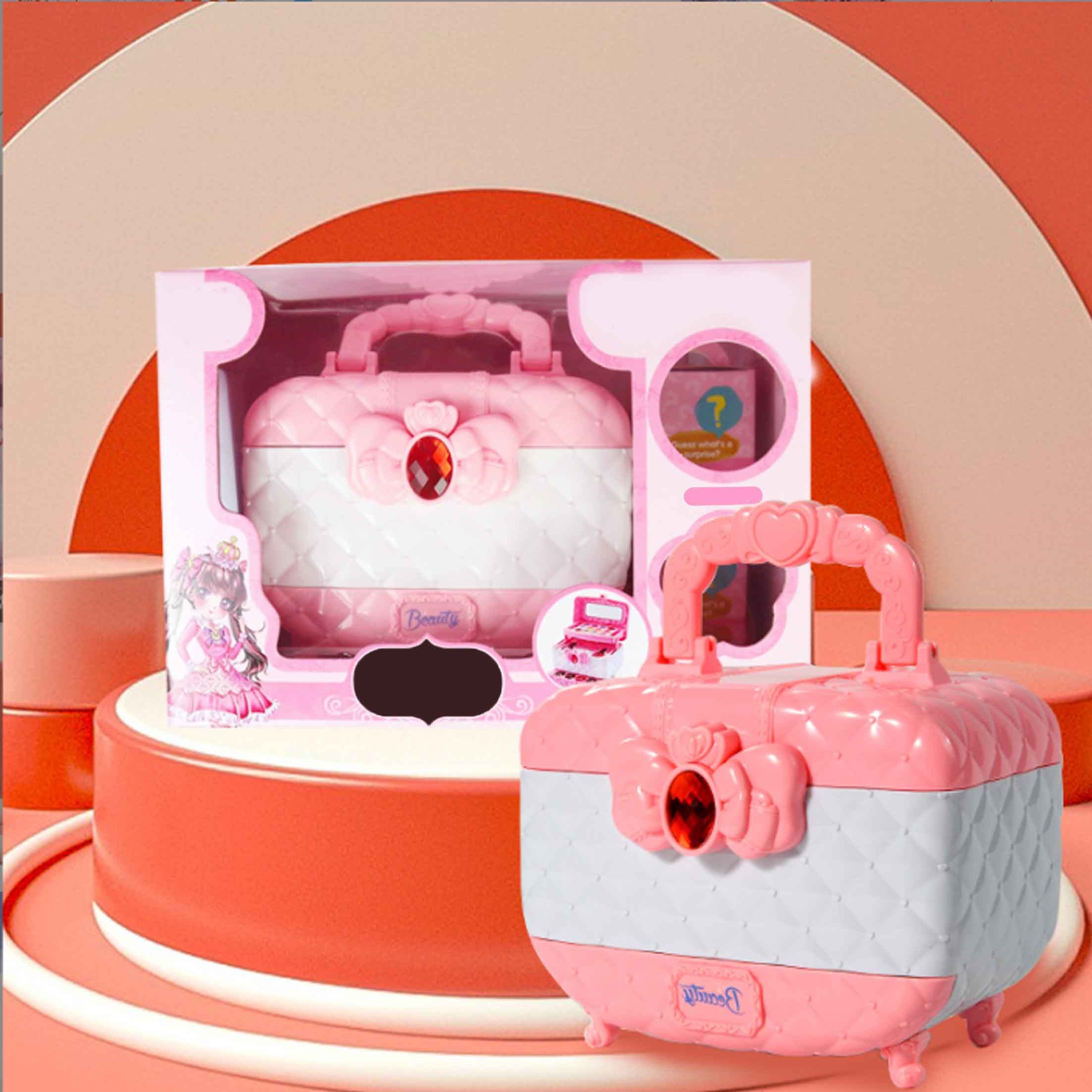 KINSI Kosmetik-Set Prinzessin Schminkkoffer, Mädchen-Spielzeug,Lidschatten-Set, Eine breite Palette von Accessoires, eine breite Palette von Make-up