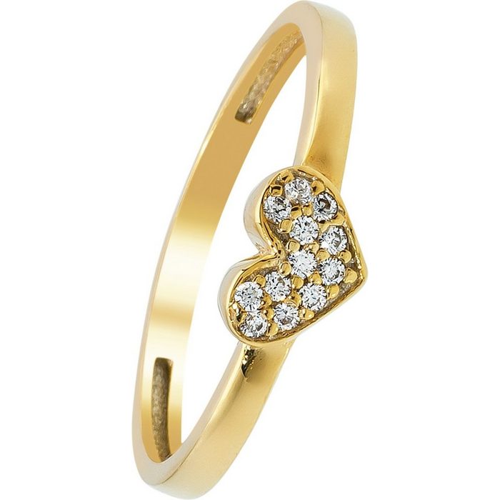 Balia Goldring Balia Ring für Damen 8Kt Gelbgold Gr.58 (Fingerring) Damen Ring Herz 58 (18 5) aus Gold 333 Farbe: weiß gold