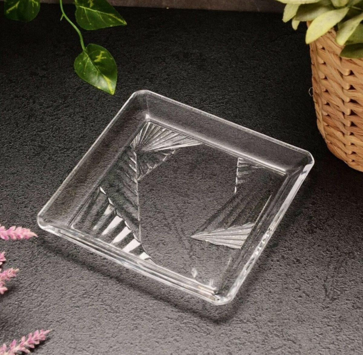 Pasabahce Servierplatte Madlen 2er Set aus Glas - quadratisch, 15 x 15 x 1,7 cm, Glas, (2-tlg)
