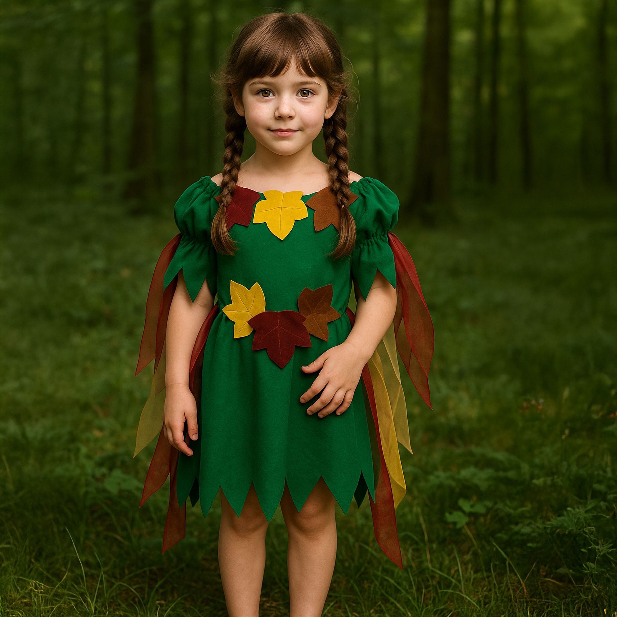 Lipta TDP Kostüm Kinderkostüm Waldfee Elowyn Moosgrün Blätter