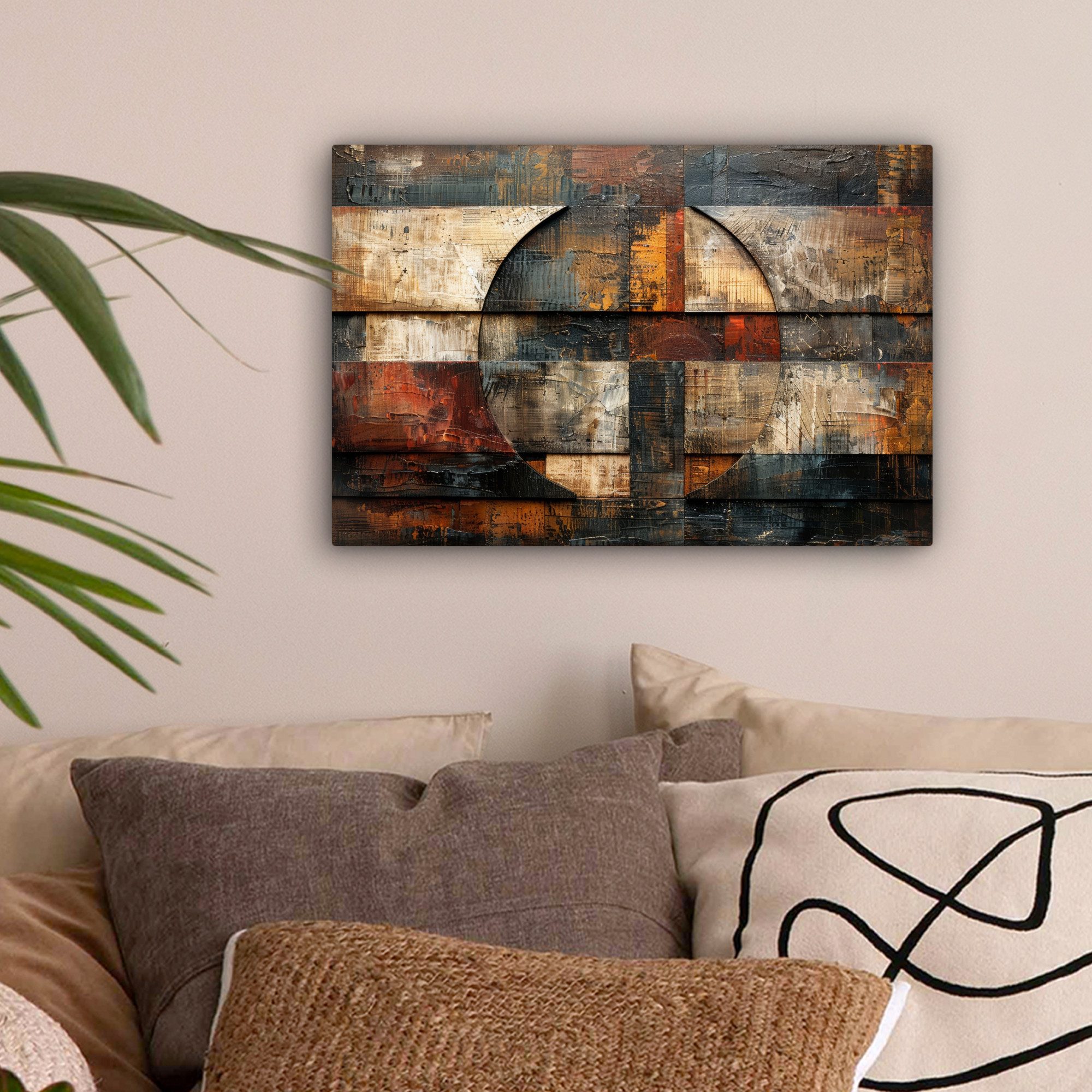 OneMillionCanvasses® Leinwandbild Kunst - Braun - Abstrakt - Holzmotiv, Fot günstig online kaufen