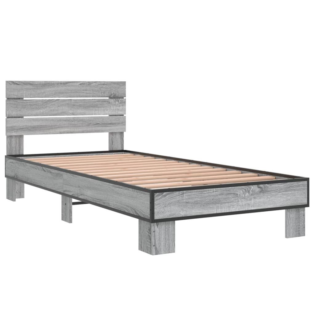 vidaXL Bett Bettgestell Grau Sonoma 90x200 günstig online kaufen