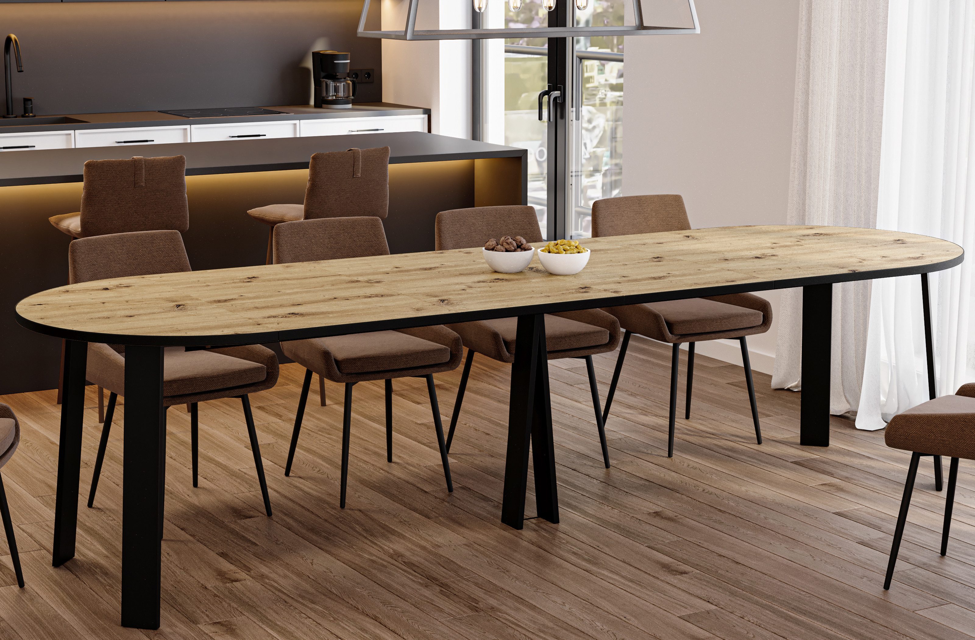 Endo-Moebel Esstisch XXL "Mars" 100-312cm ausziehbar, günstig online kaufen