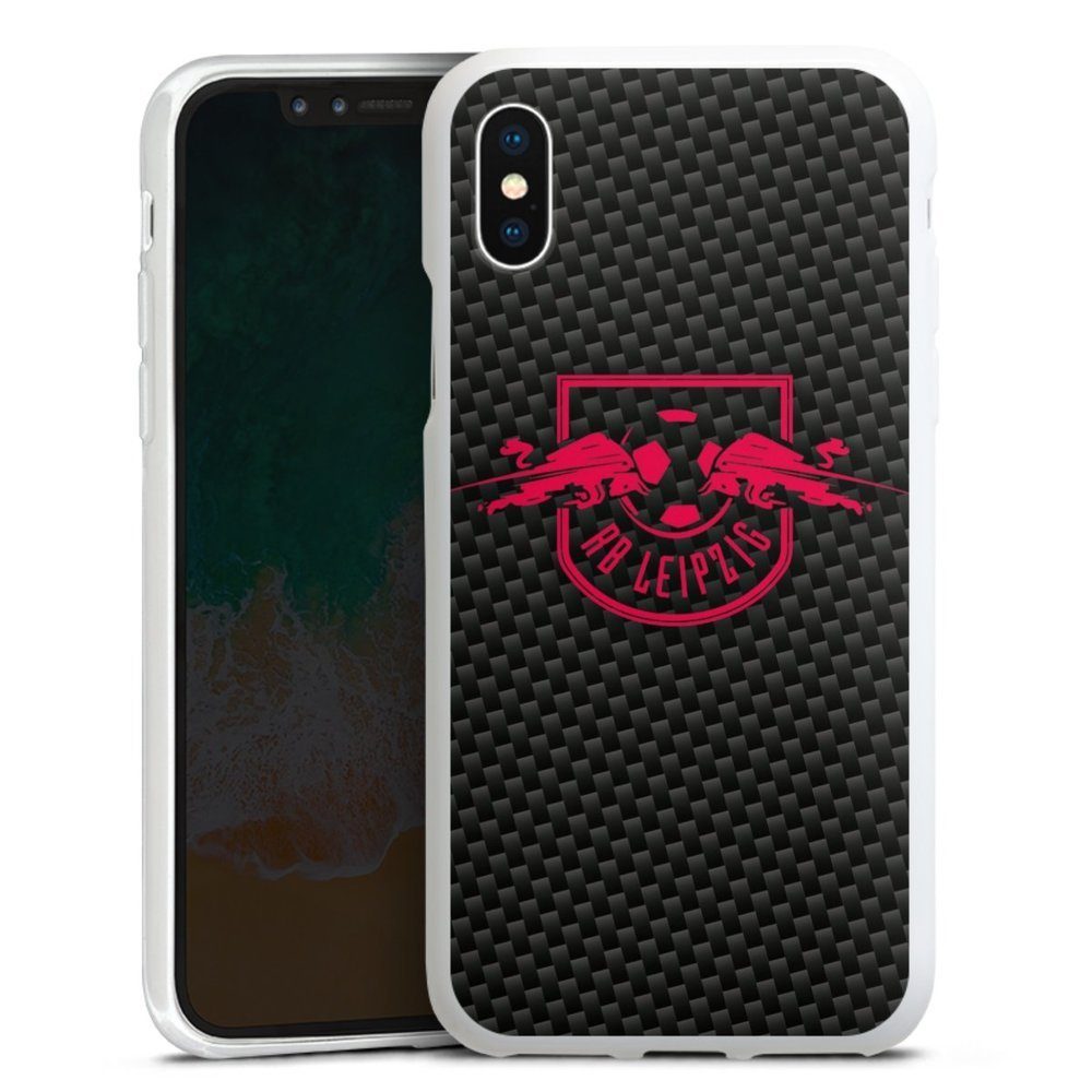 DeinDesign Handyhülle Rotes RB Leipzig Logo auf Carbonoptik, Hülle RB Leipzig Carbon Offizielles Lizenzprodukt