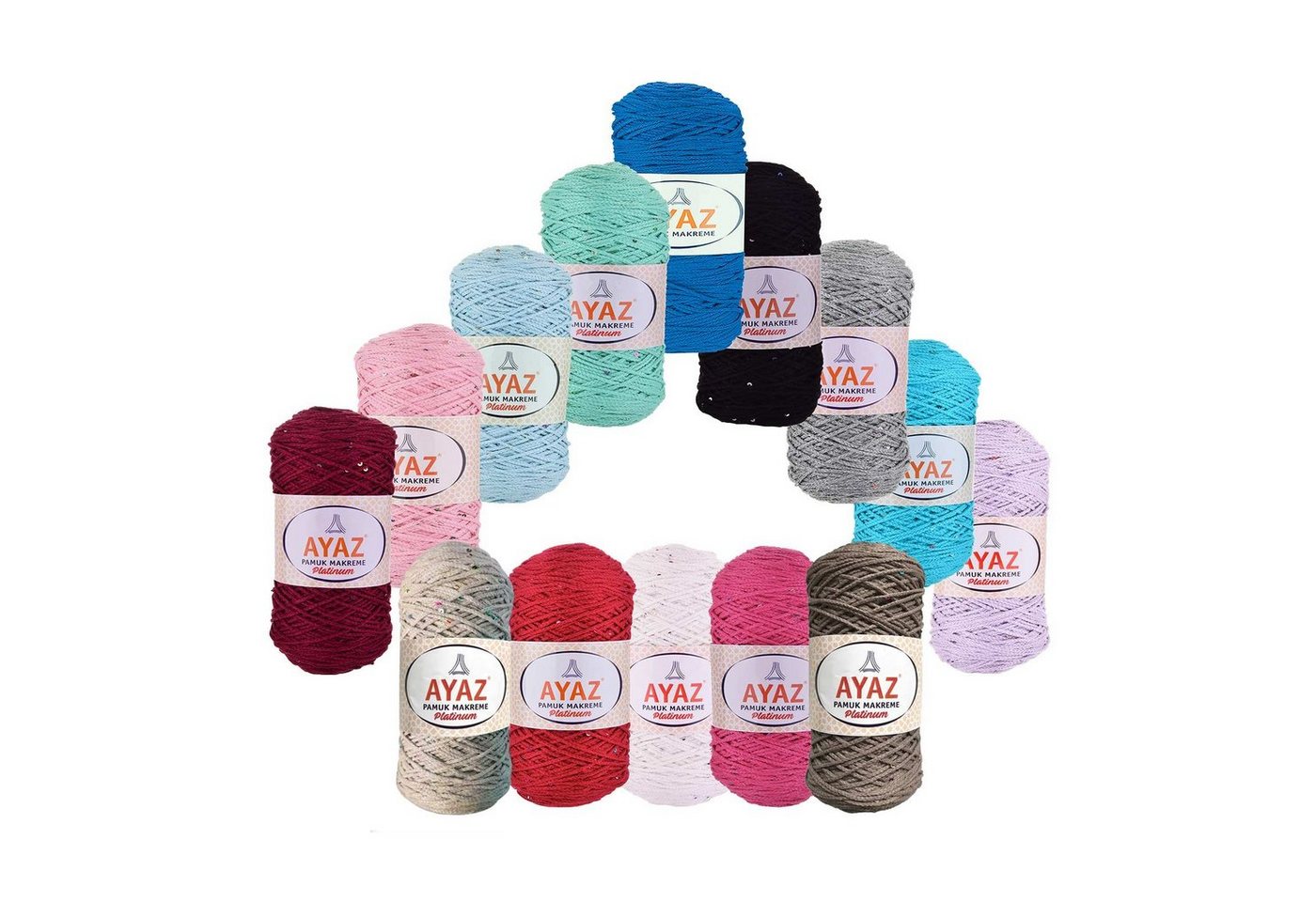 Thumbnail - AYAZ 4 x 250g Strickgarn Pamuk Makreme Platinum Farbwahl Effektgarn, 265 m, 1229 rosa