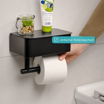 eluno Toilettenpapierhalter Toilettenpapierhalter, 3in1-Funktion, Feuchttücherbox, Ablage