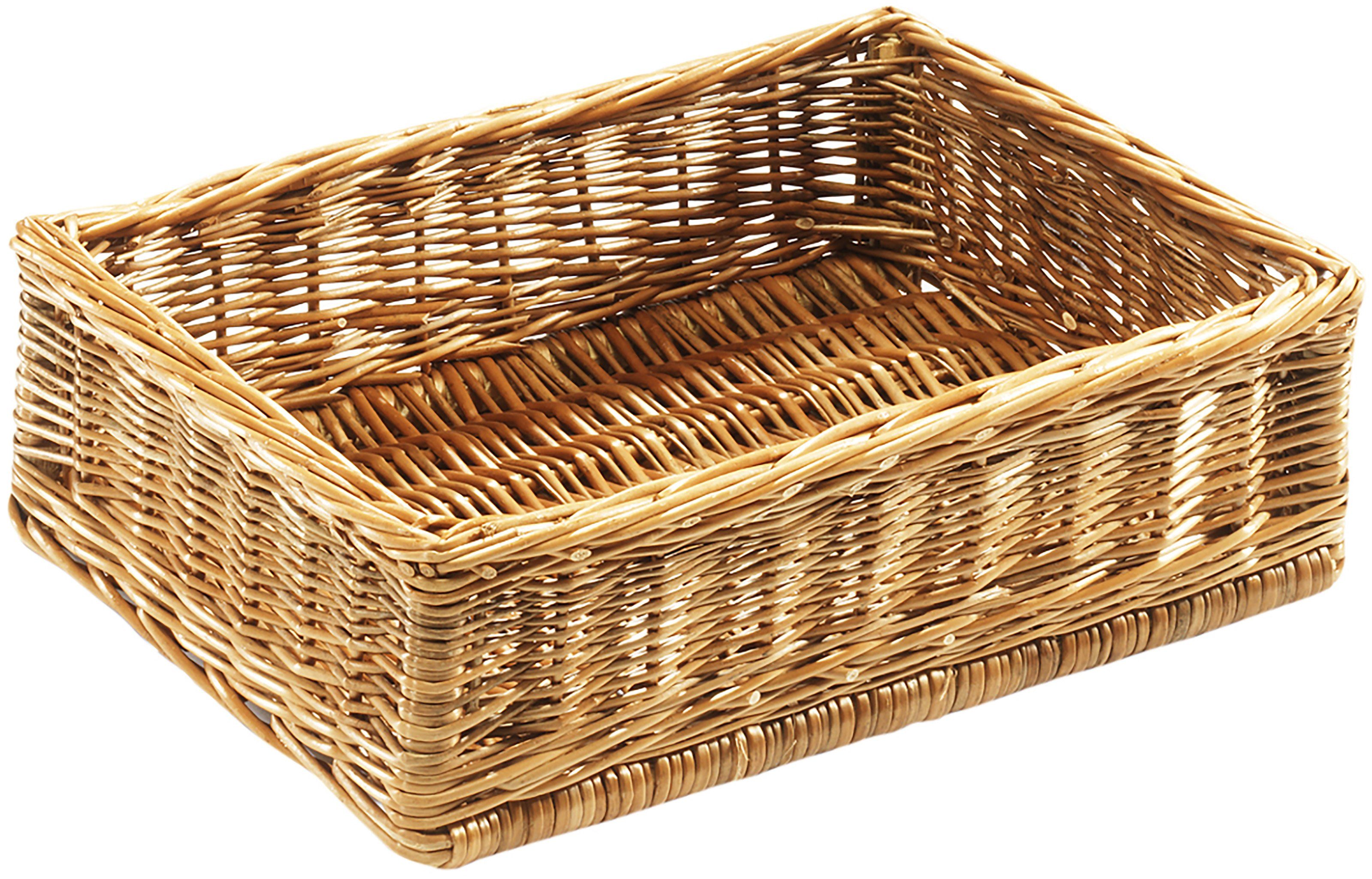 Kobolo Aufbewahrungskorb Auslagekorb Ausstellkorb eckig Weide 40x30x12 cm günstig online kaufen