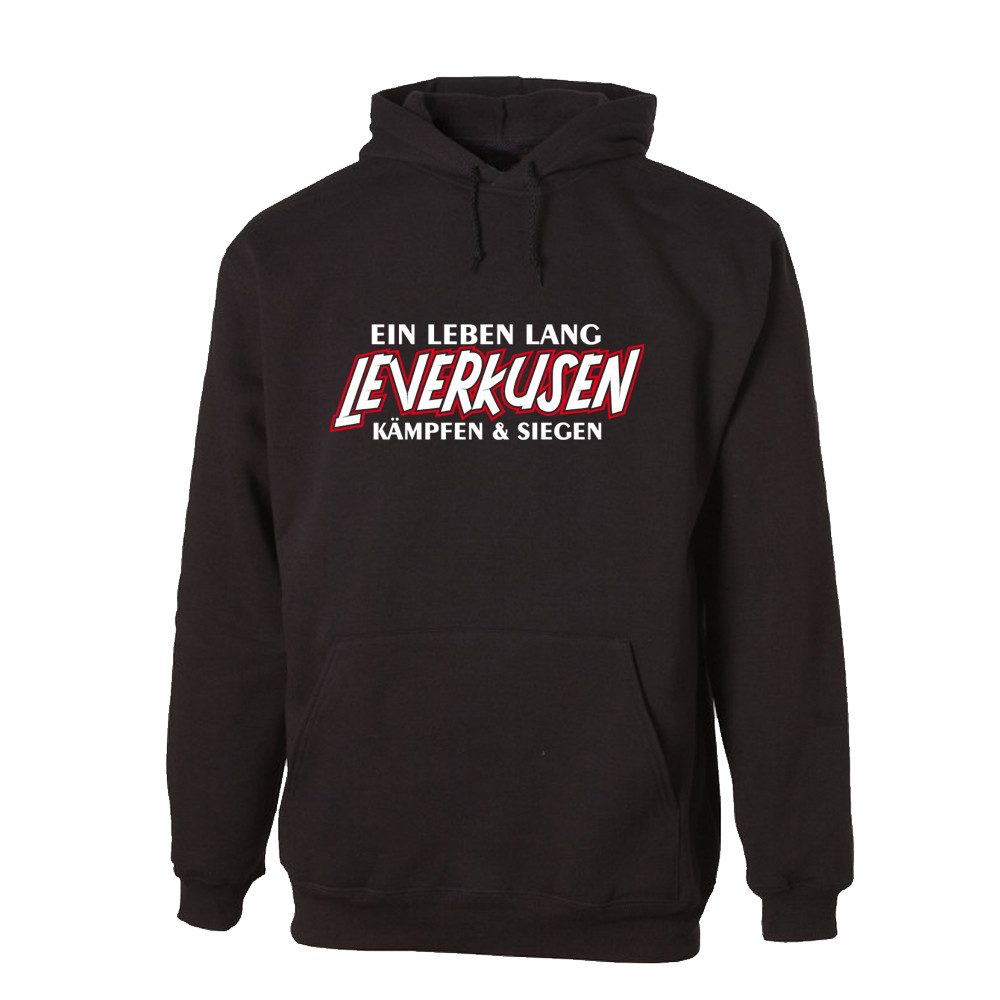 G-graphics Hoodie Ein Leben lang – LEVERKUSEN – kämpfen & siegen Unisex Pullover mit einem Motiv für den echten Fan