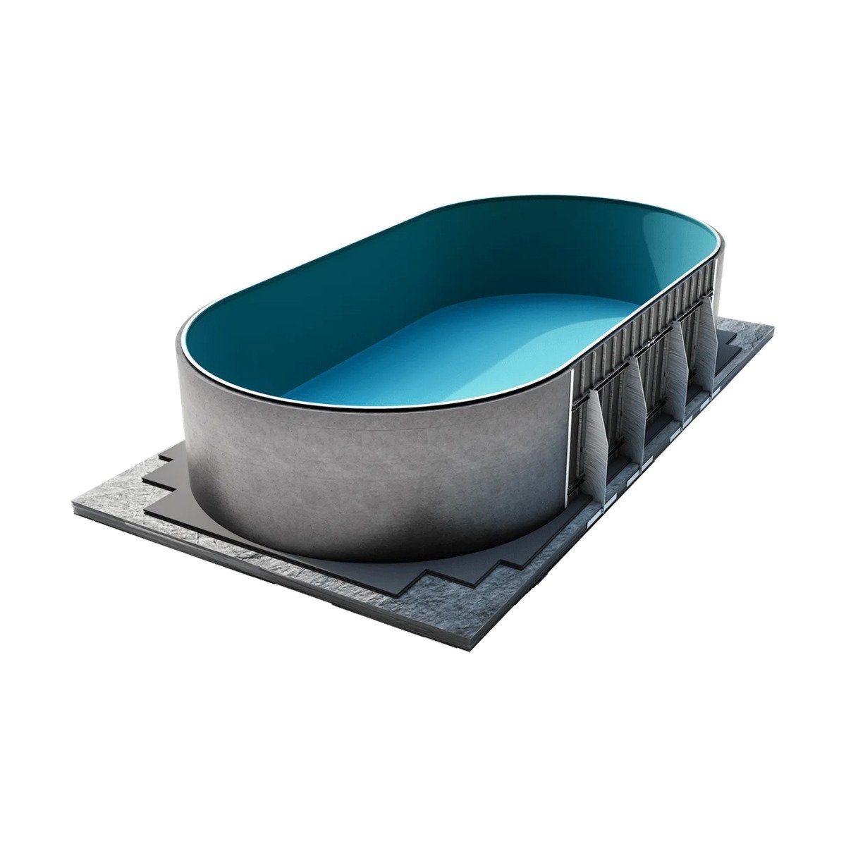 Paradies Pool Ovalpool, conZero Komplett System für Ovalformbecken 300x500x120cm