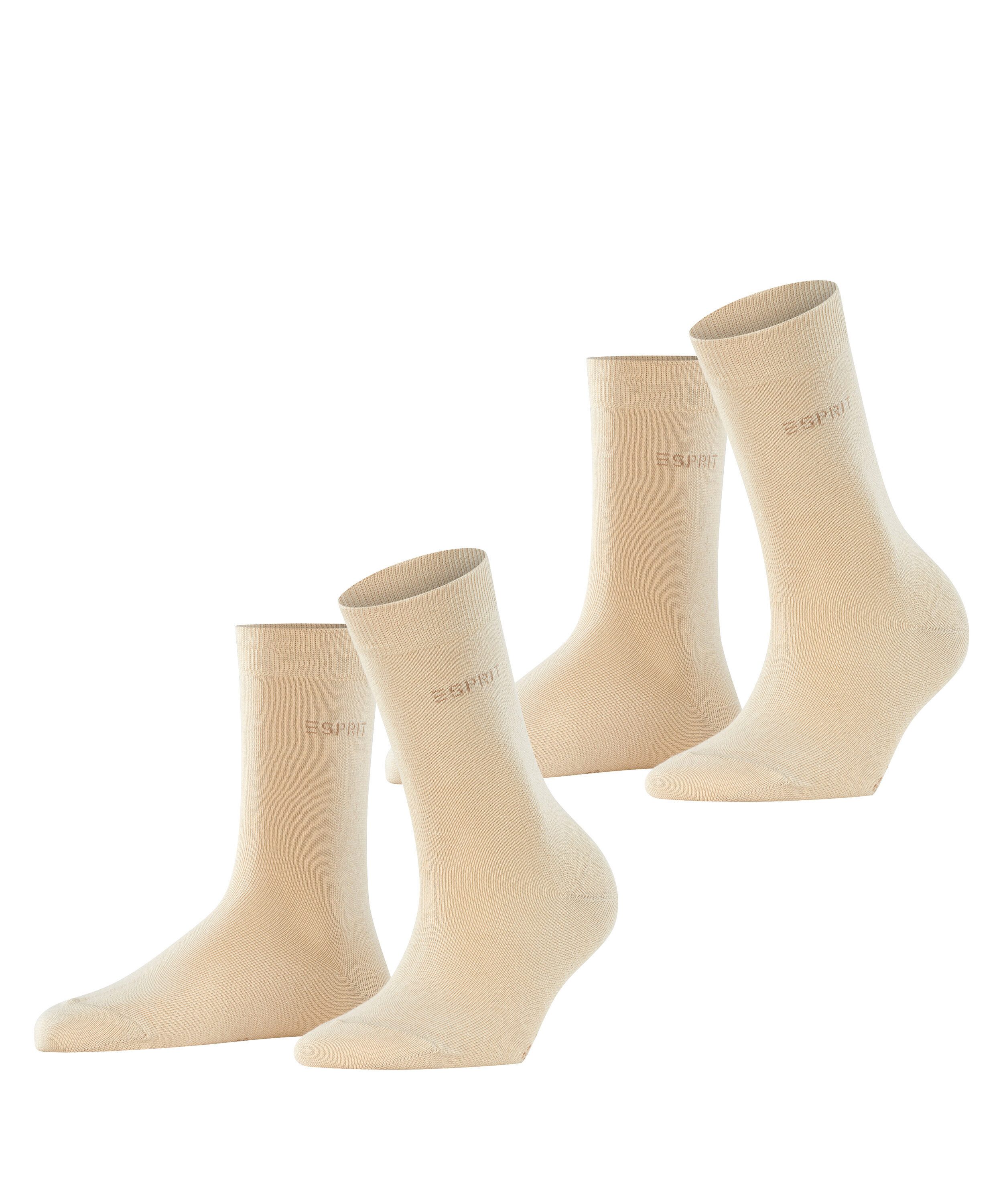 Esprit Socken Uni (2-Paar, 2 Paar) aus elastischem Material, atmungsaktiv, weich, hautfreundlich