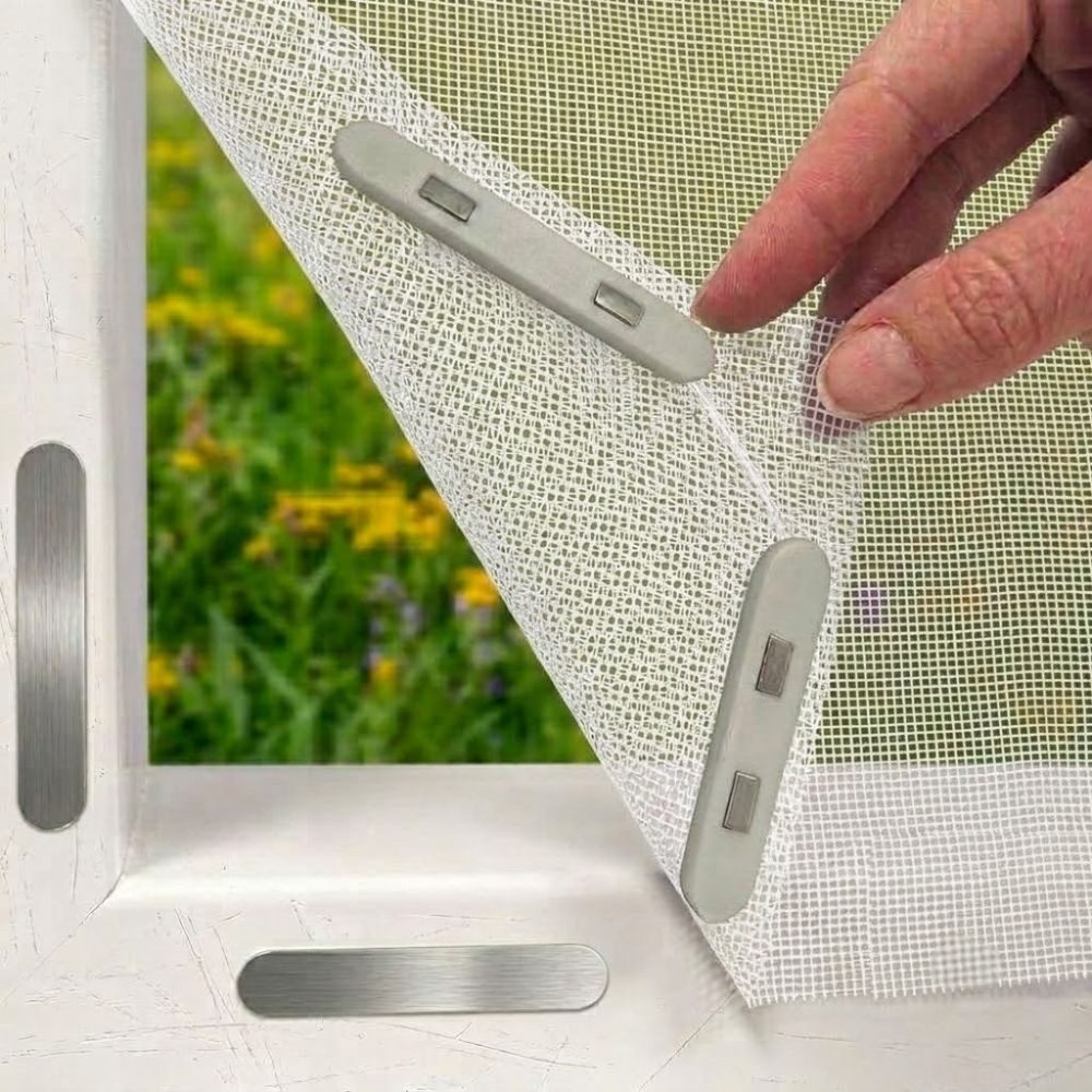 Montegoni Fliegengitter-Gewebe Magnet Fliegengitter Fenster zuschneidbar Moskitonetz ohne Bohren, (Einzelstück Fenster Netz, 1 Stück Fliegengitter Set), Ohne Bohren, magnetisch zuschneidbar, luftdurchlässig