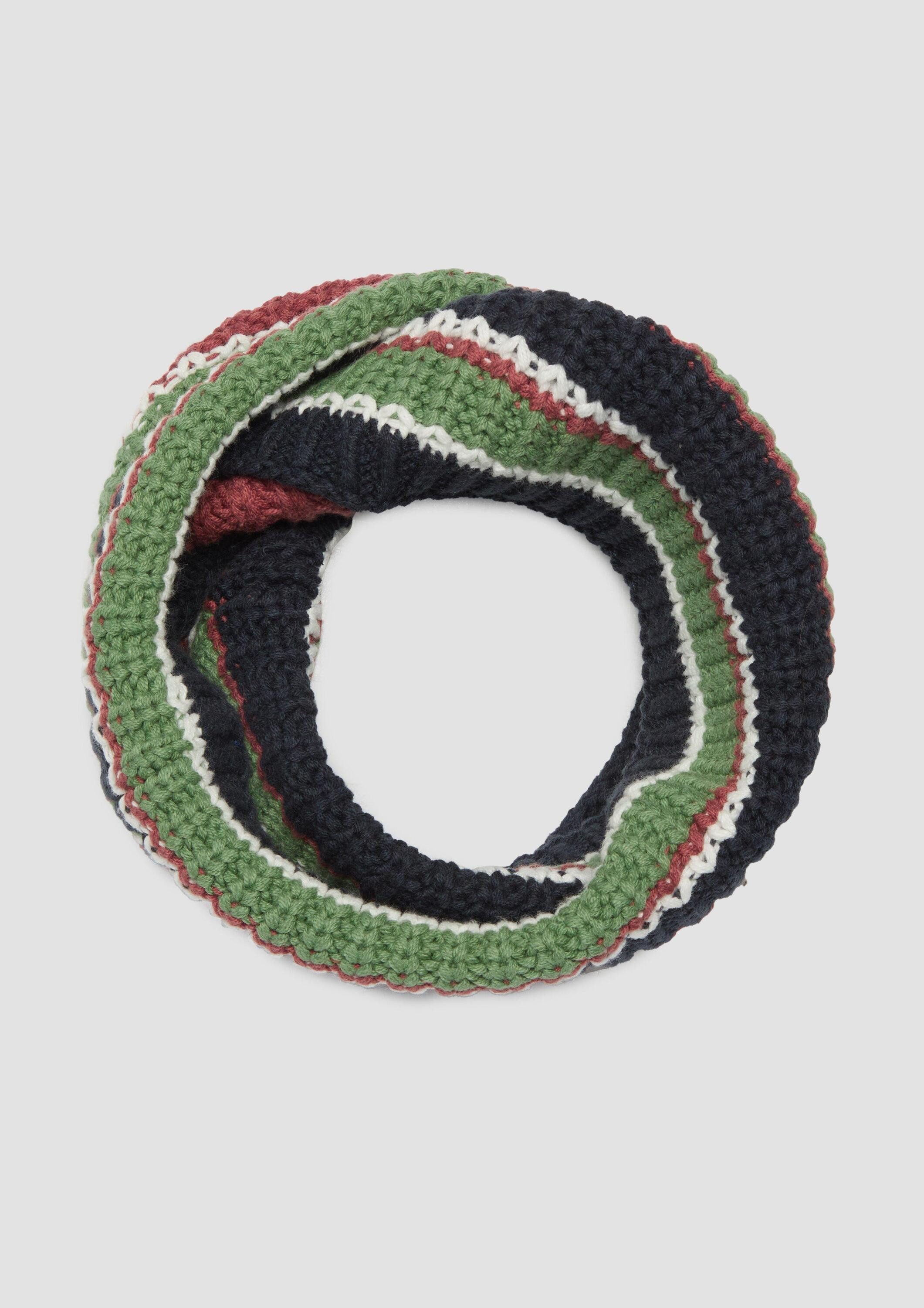 s.Oliver Loop Snood, Strick-Snood in Streifenmuster