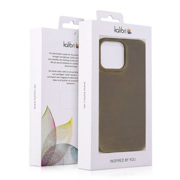 kalibri Handyhülle Hülle für Apple iPhone 13 Pro Max, Leder Handy Cover Case - Hardcover Schutzhülle