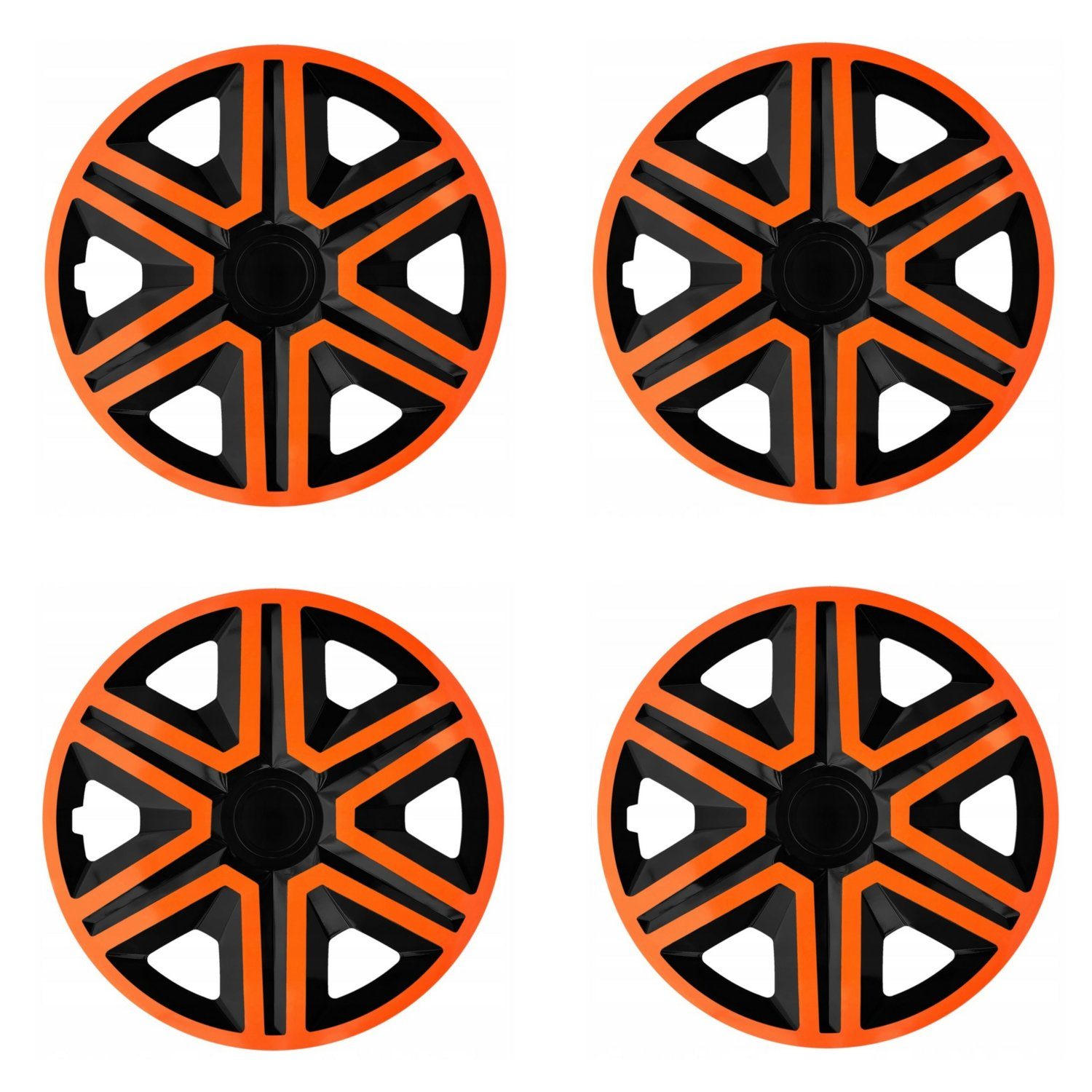 15 Komplettset Orange Radkappen Doublecolor, Stück NRM Radzierblenden Action 4 in (4-St) 15" Zoll, Radkappen