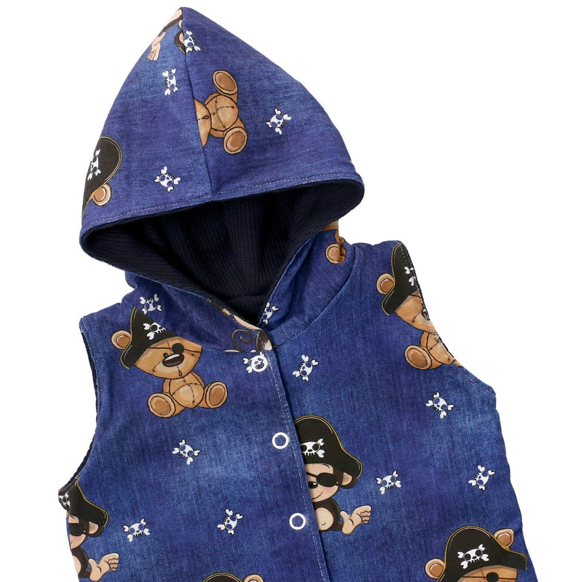 Land-Juwelen Fleeceweste Handmade Pirat Jungen Babyweste, Vest, ärmellos, Funktionsweste, Strickweste