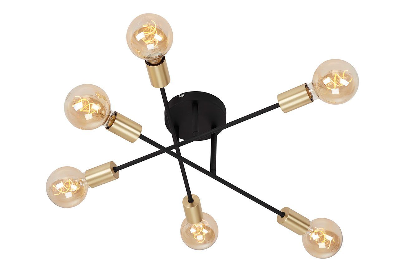 Briloner Leuchten Deckenspots 3868-065, Warmweiß, Schlafzimmer Deckenlampe, ohne Leuchtmittel, Wohnzimmer, max.60W, Schwarz, Retro, 55,5x19,5cm