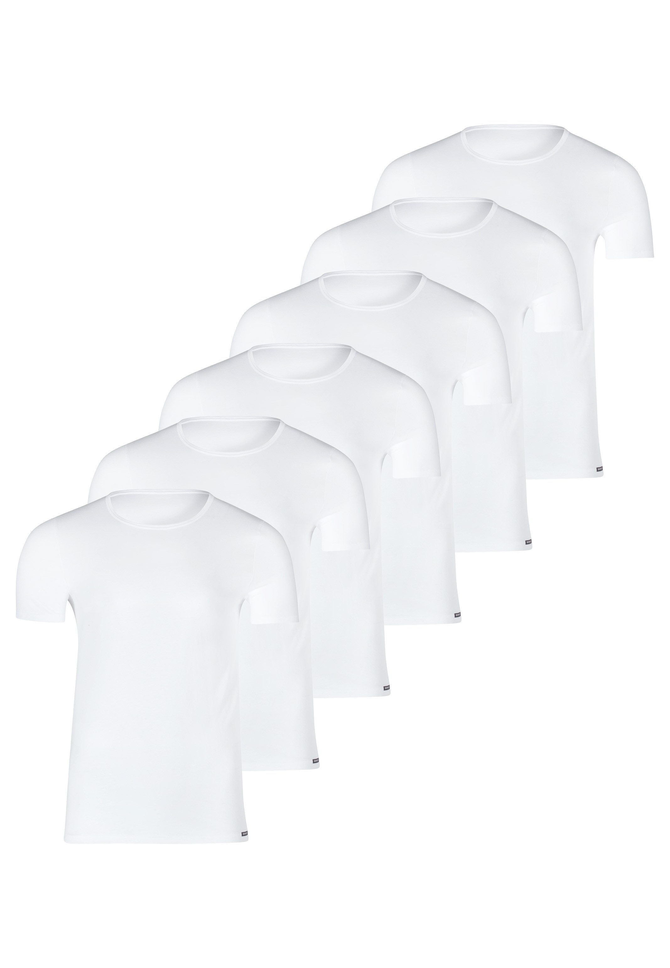 Skiny Unterhemd 6er Pack Unterhemd / Shirt Kurzarm (Spar-Set, 6-St) Unterhemd / Shirt Kurzarm - Baumwolle - T-Shirt mit Rundhalsausschnitt