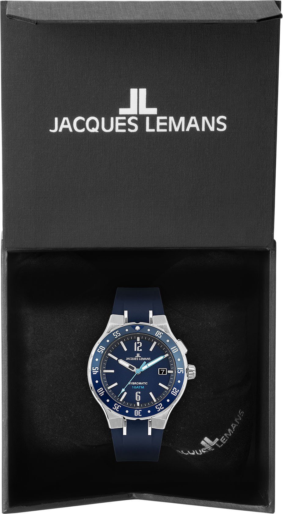 Jacques Lemans Kineticuhr 1-2109C dunkelblau Hybromatic