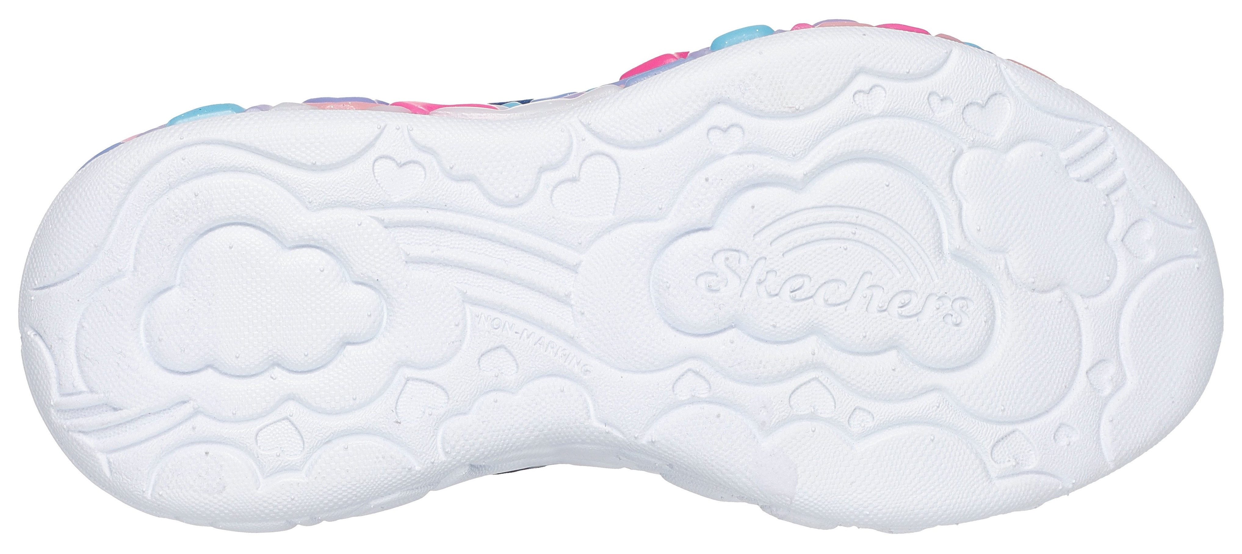 Skechers ETERNAL HEART LIGHTS Sneaker Blink,-Klettschuh mit Herz-Applikation, Größenschablone zum Download