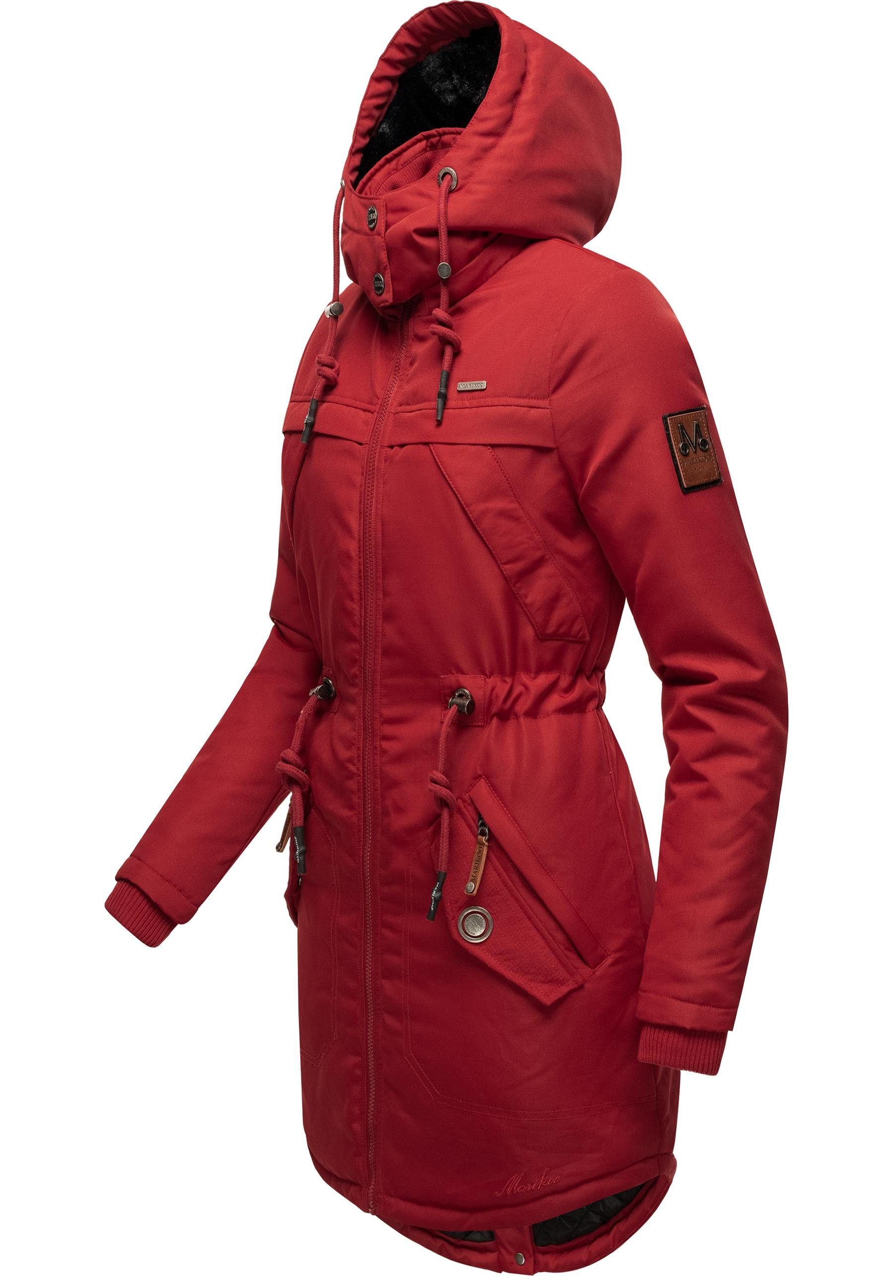 Marikoo Wintermantel Kamii sportlicher Damen Winterparka mit abnehmb. Kapuze