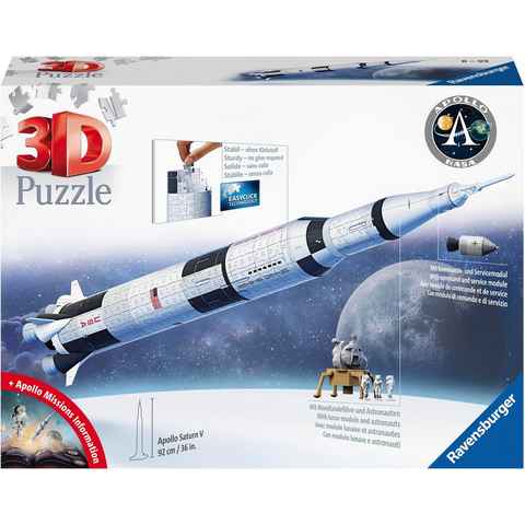 Ravensburger 3D-Puzzle Apollo Saturn V Rakete, 440 Puzzleteile, Made in Europe; FSC®- schützt Wald - weltweit