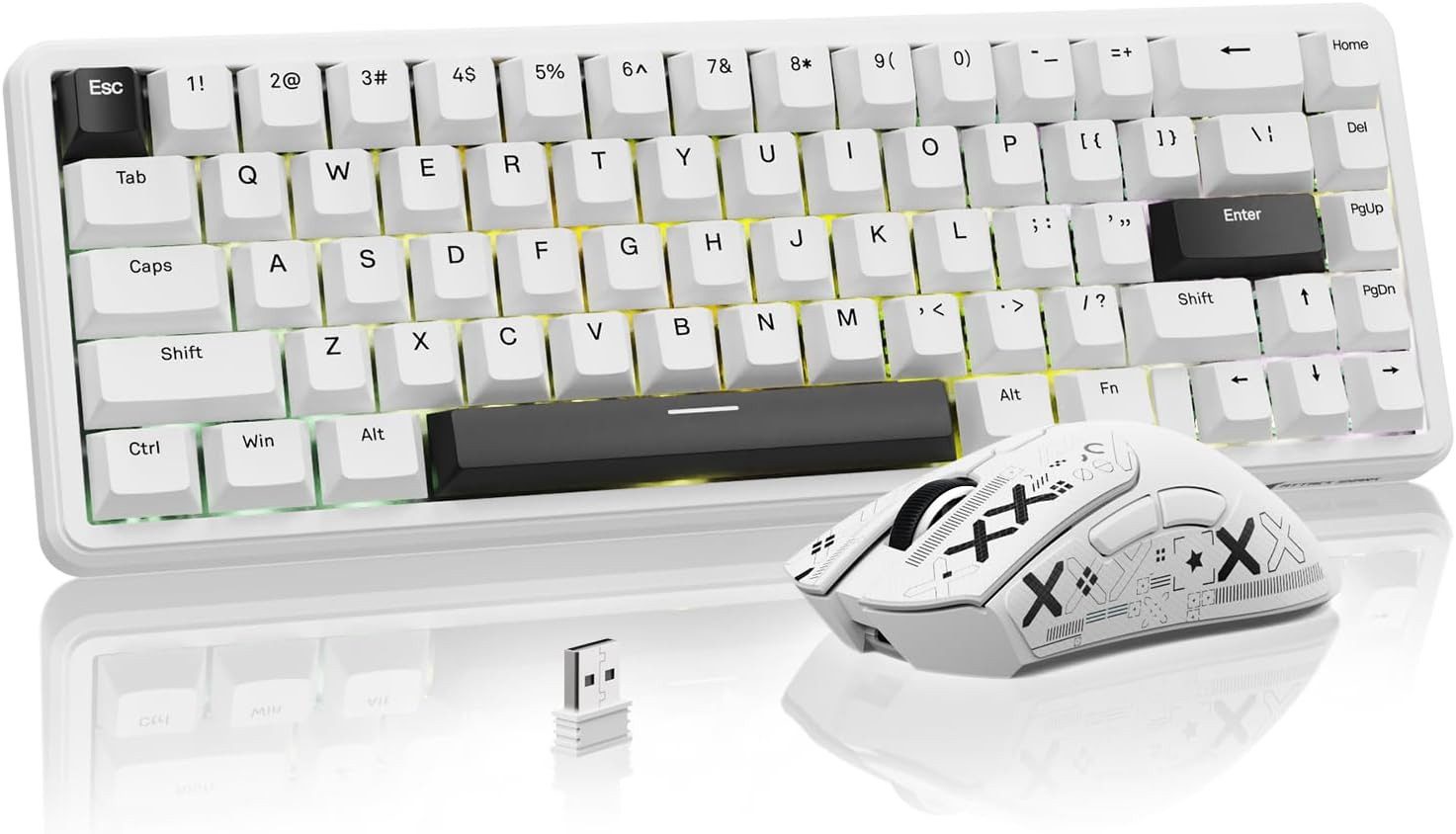 ATTACK SHARK Gaming 65% RGB 8000Hz High Speed Tastatur- und Maus-Set, Magnetische Tastatur mit leichter Maus 18000 DPI RGB Set