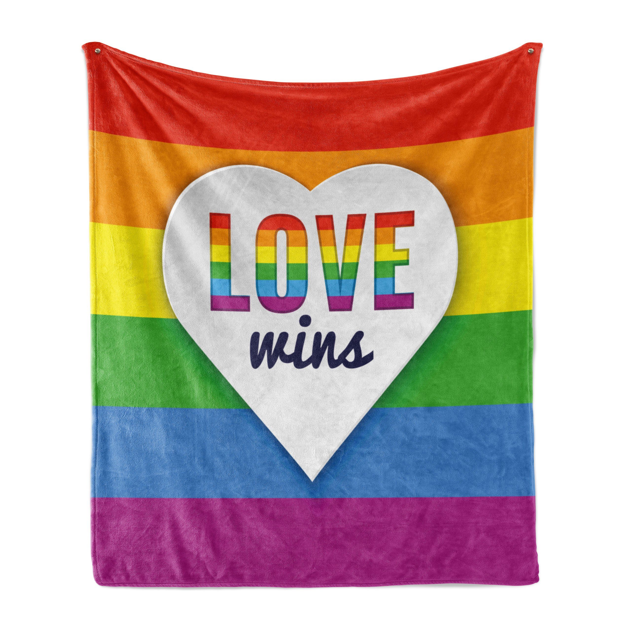 Wohndecke Gemütlicher Plüsch für den Innen- und Außenbereich, Abakuhaus, Regenbogen LGBT Stolz Liebe gewinnt