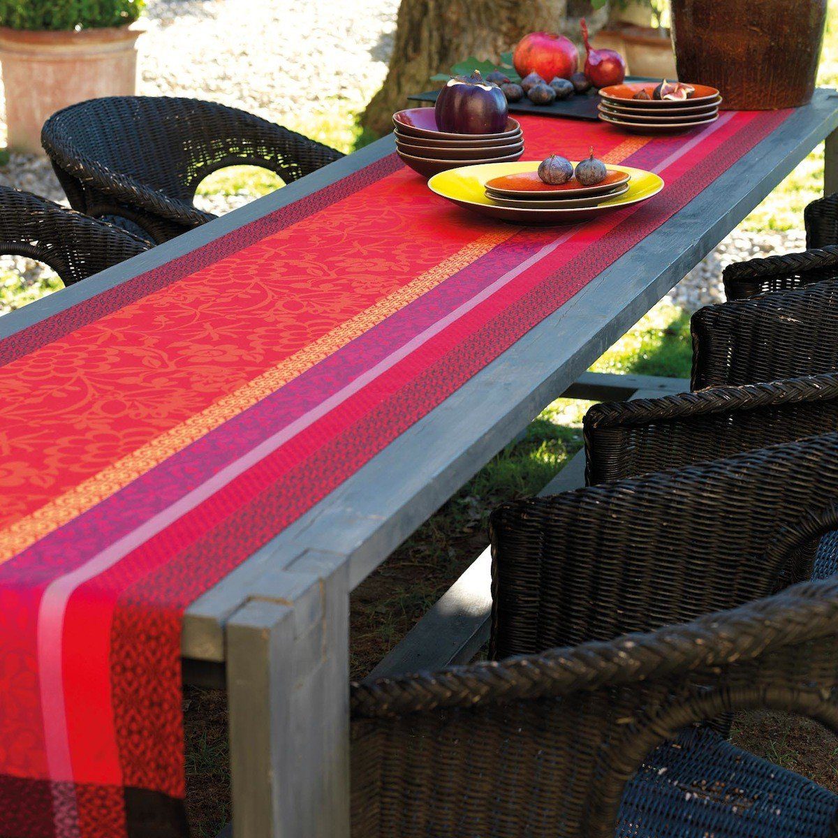 Le Jacquard Francais Tischläufer Tischläufer Provence Gariguette 55x150 cm, jacquard-gewebt