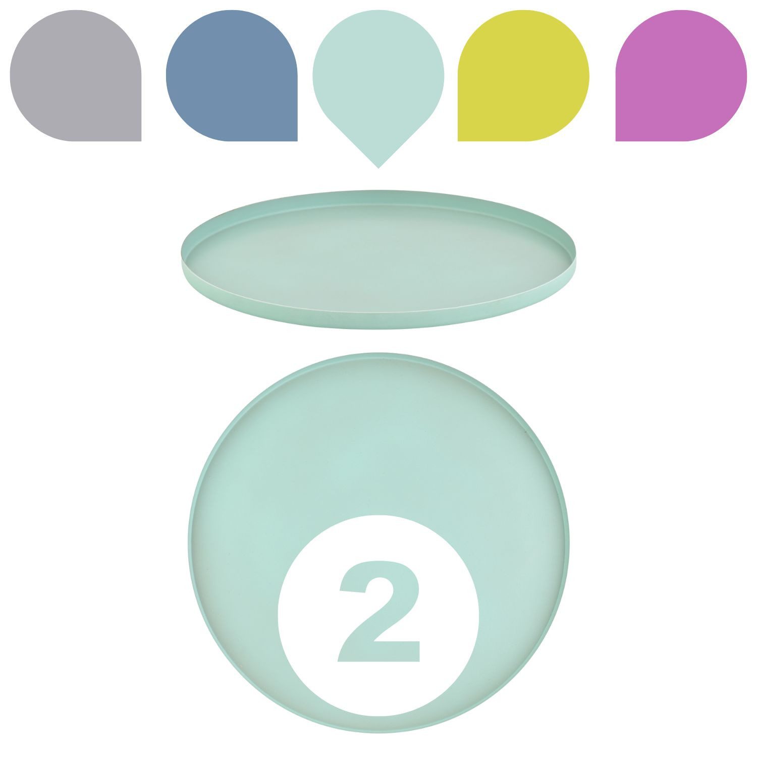 Marrakesch Orient & Mediterran Interior Dekotablett 2er Set Callie Türkis Tablett rund 25cm, Boho Dekoablage aus Metal (2 St), Handarbeit