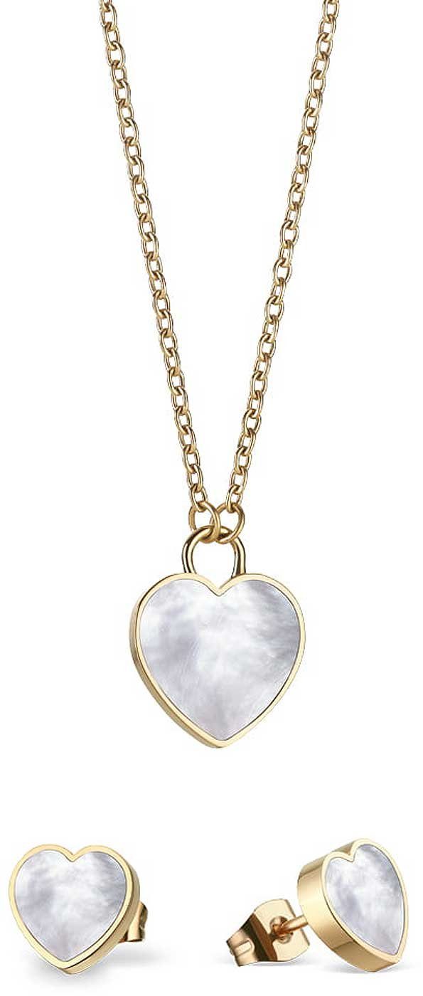 Bering Ювелирные изделияset Halskette mit Herz Anhänger und Herz Серьги - Bering Jewelry