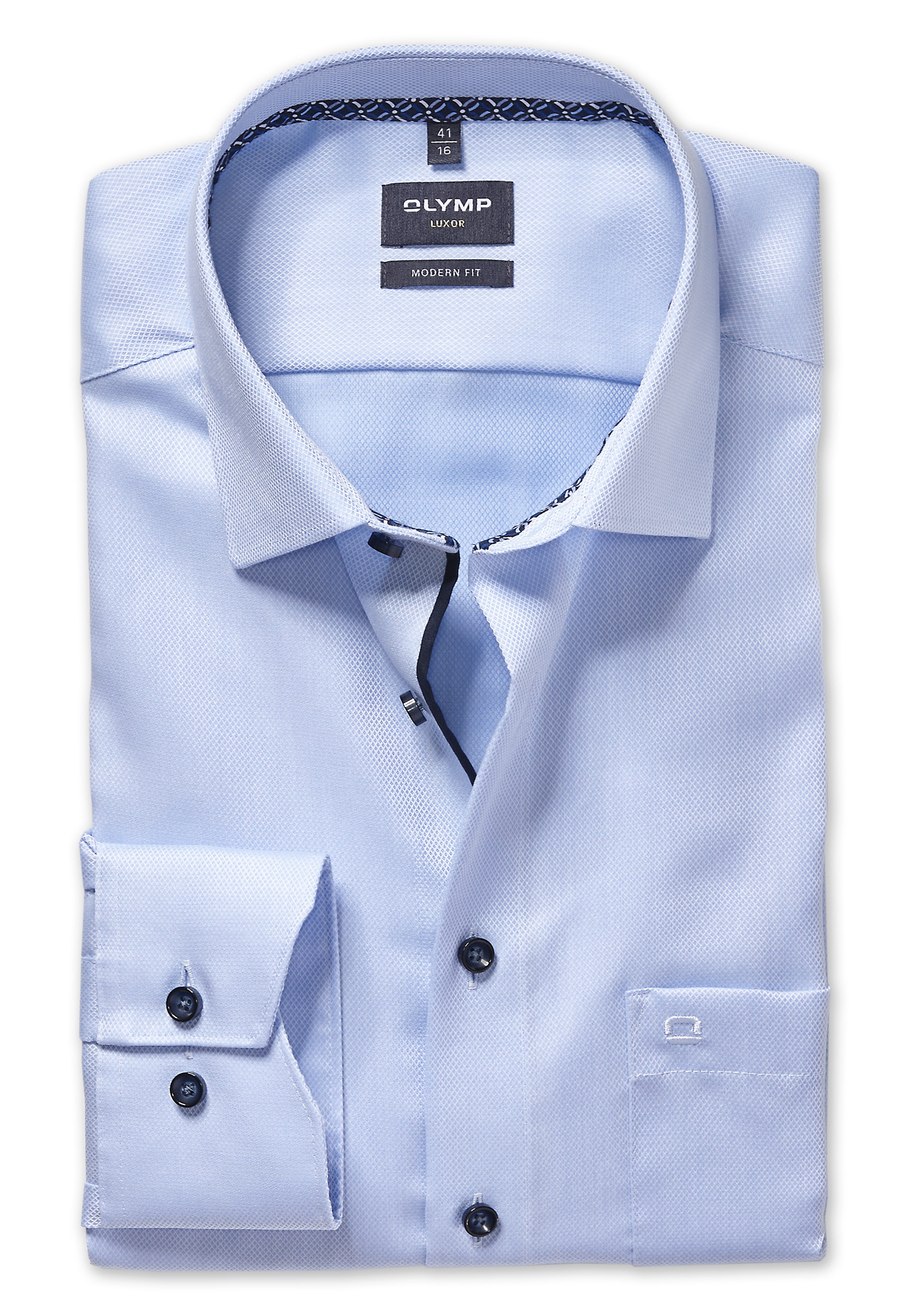 OLYMP Businesshemd Luxor Modern Fit New-Kentkragen kontrastfarbene Details günstig online kaufen