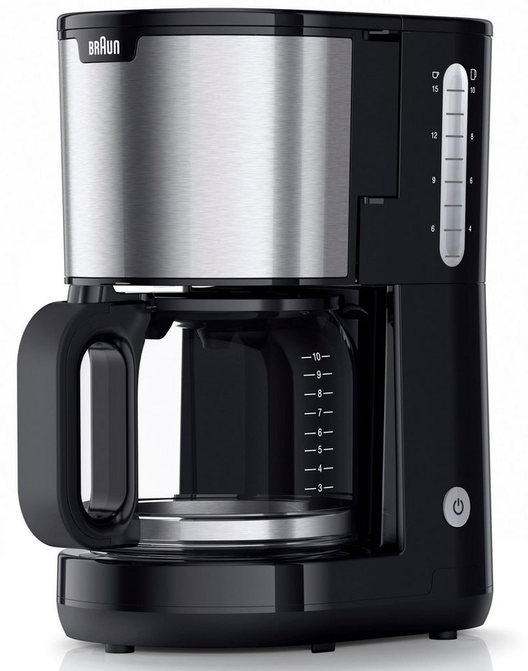 Braun Filterkaffeemaschine PurShine KF1500 BK, 1,7l Kaffeekanne,  Papierfilter, EasyFukk schwenkbarer Filterkorb