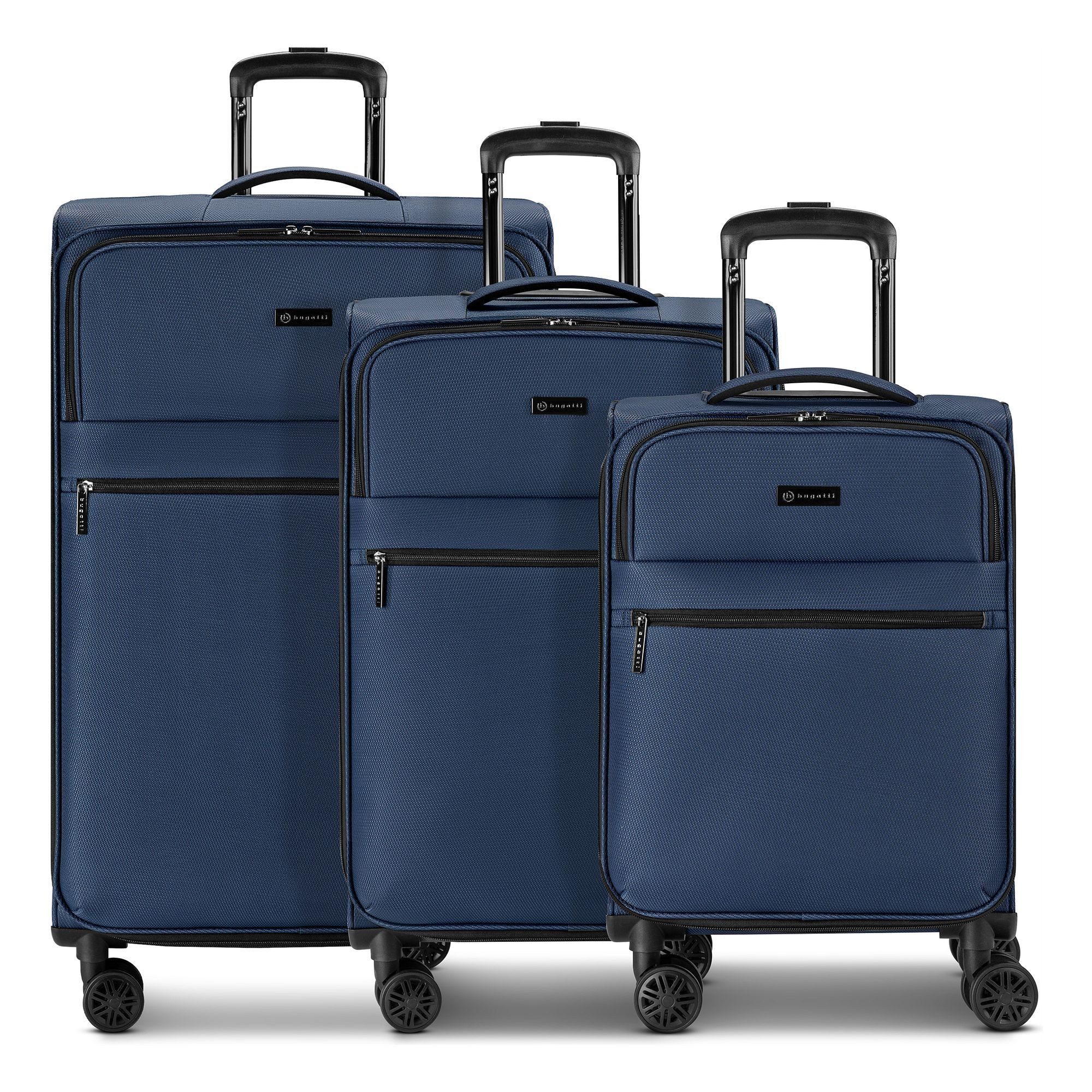 bugatti Trolleyset Valencia Soft, 4 Rollen, (3-teilig, 3 tlg), Polyester