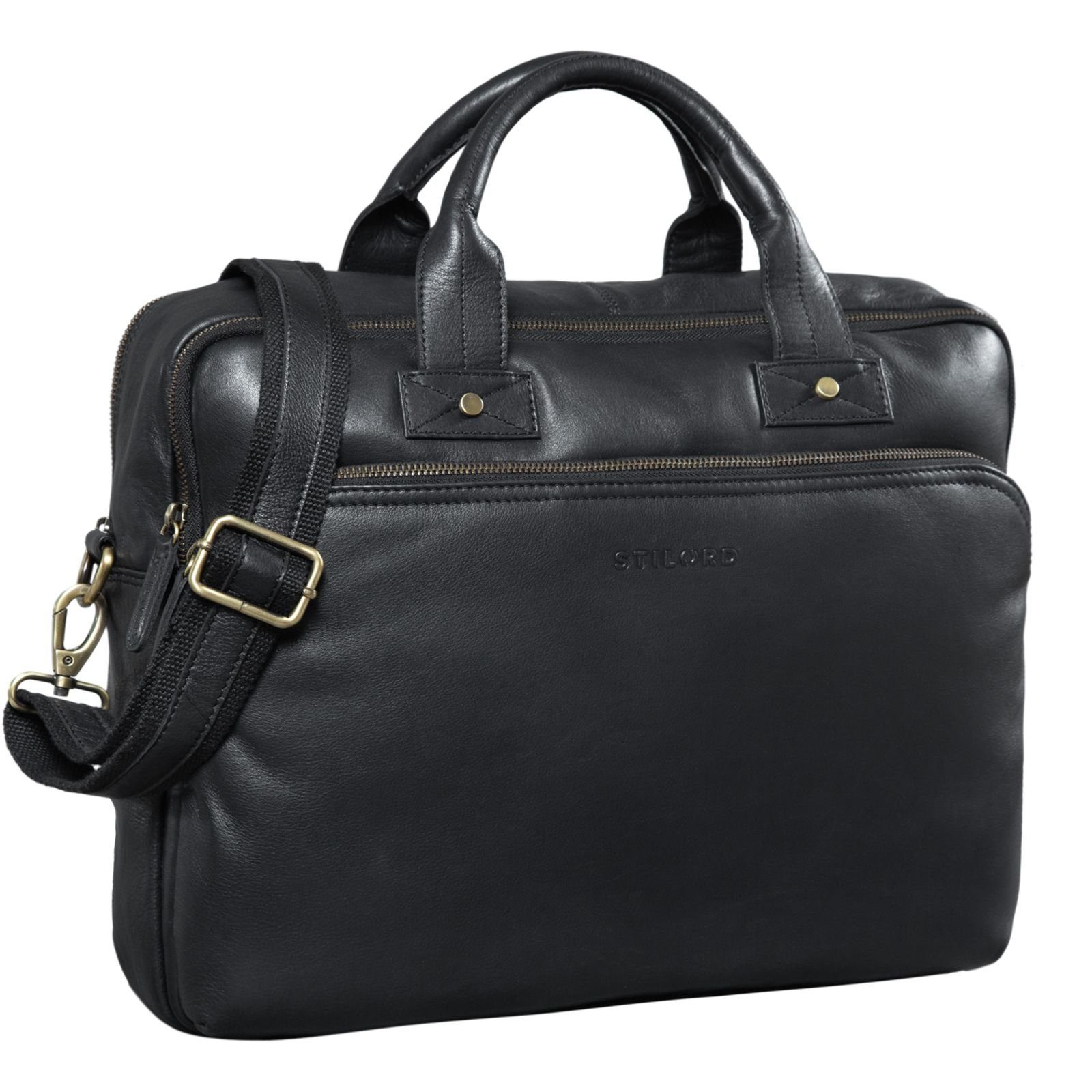 STILORD Laptoptasche "Hector" Große Business Ledertasche für Herren