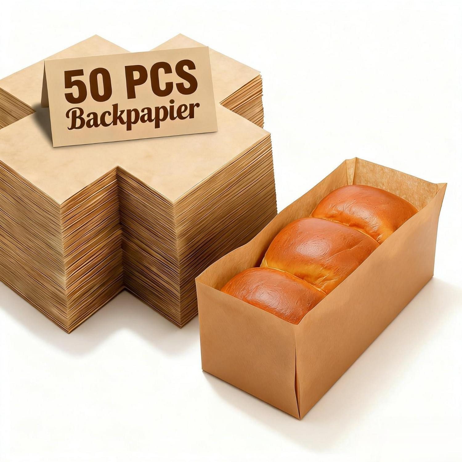 LuxusKollektion Backpapier Backpapier Kastenform 50 Stück Antihaft