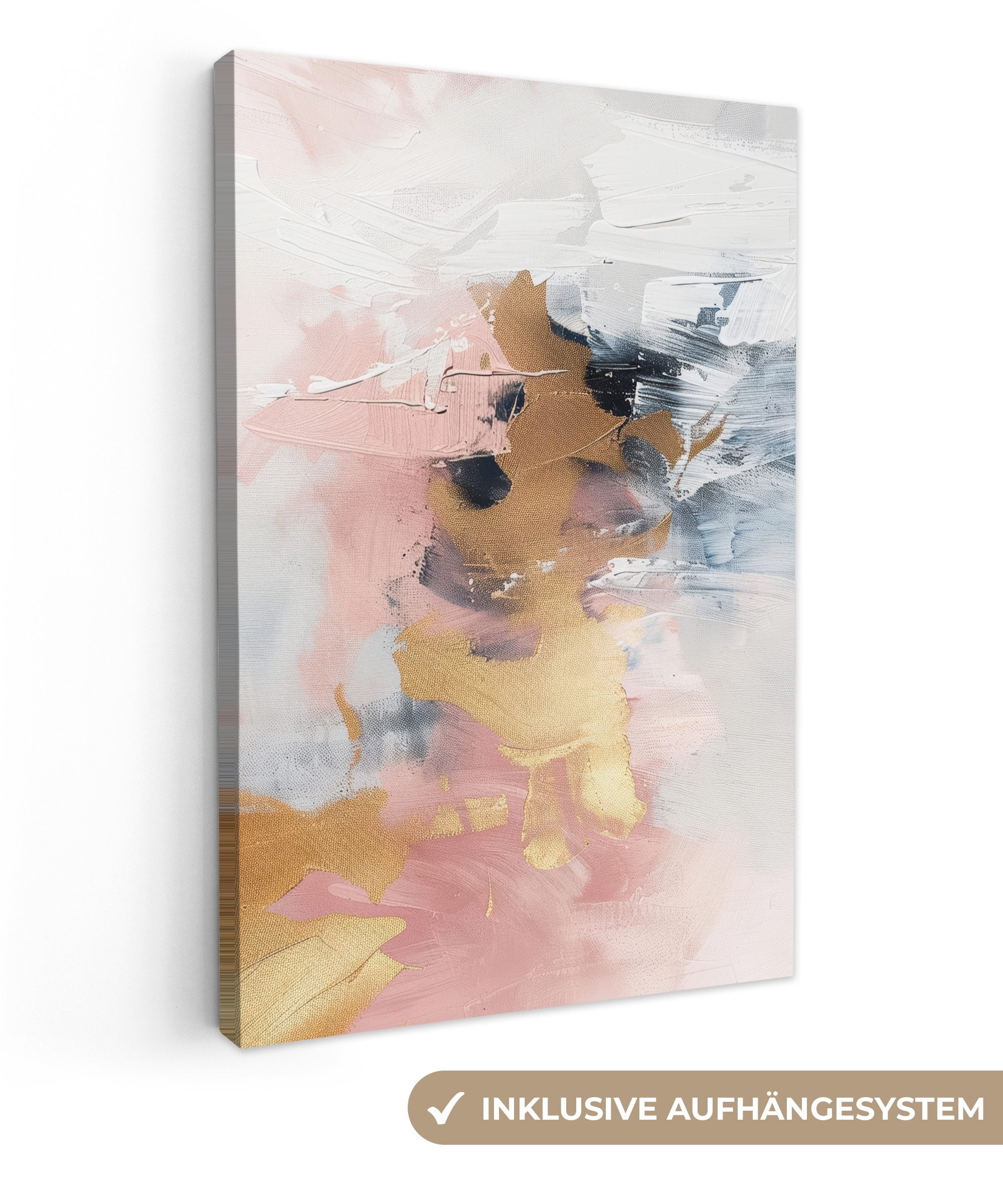 OneMillionCanvasses® Leinwandbild Abstrakt - Pastellfarben - Gold - Modern günstig online kaufen