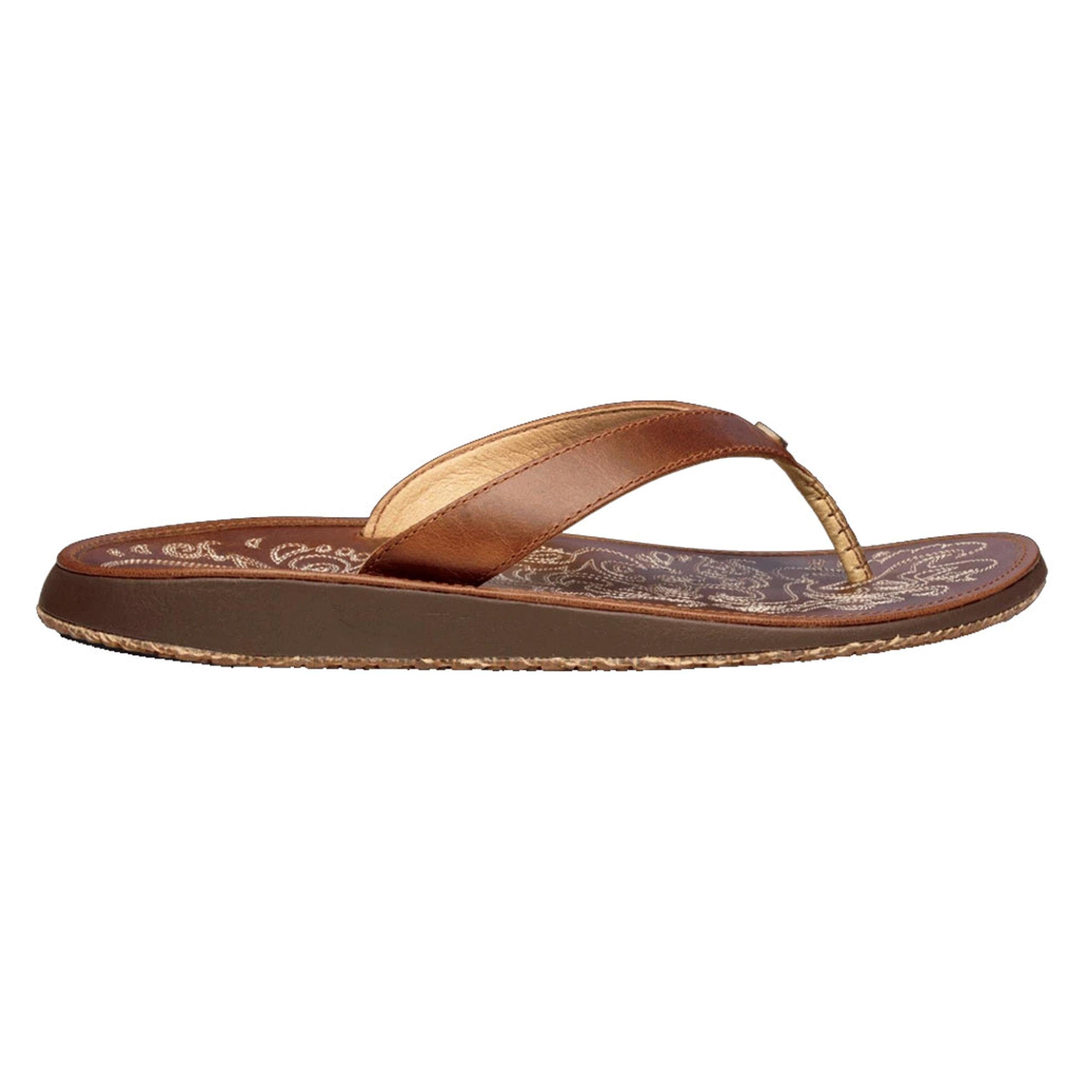 OluKai Olukai Womens Paniolo - Vollleder-Zehenstegsandalen Damen Sandale