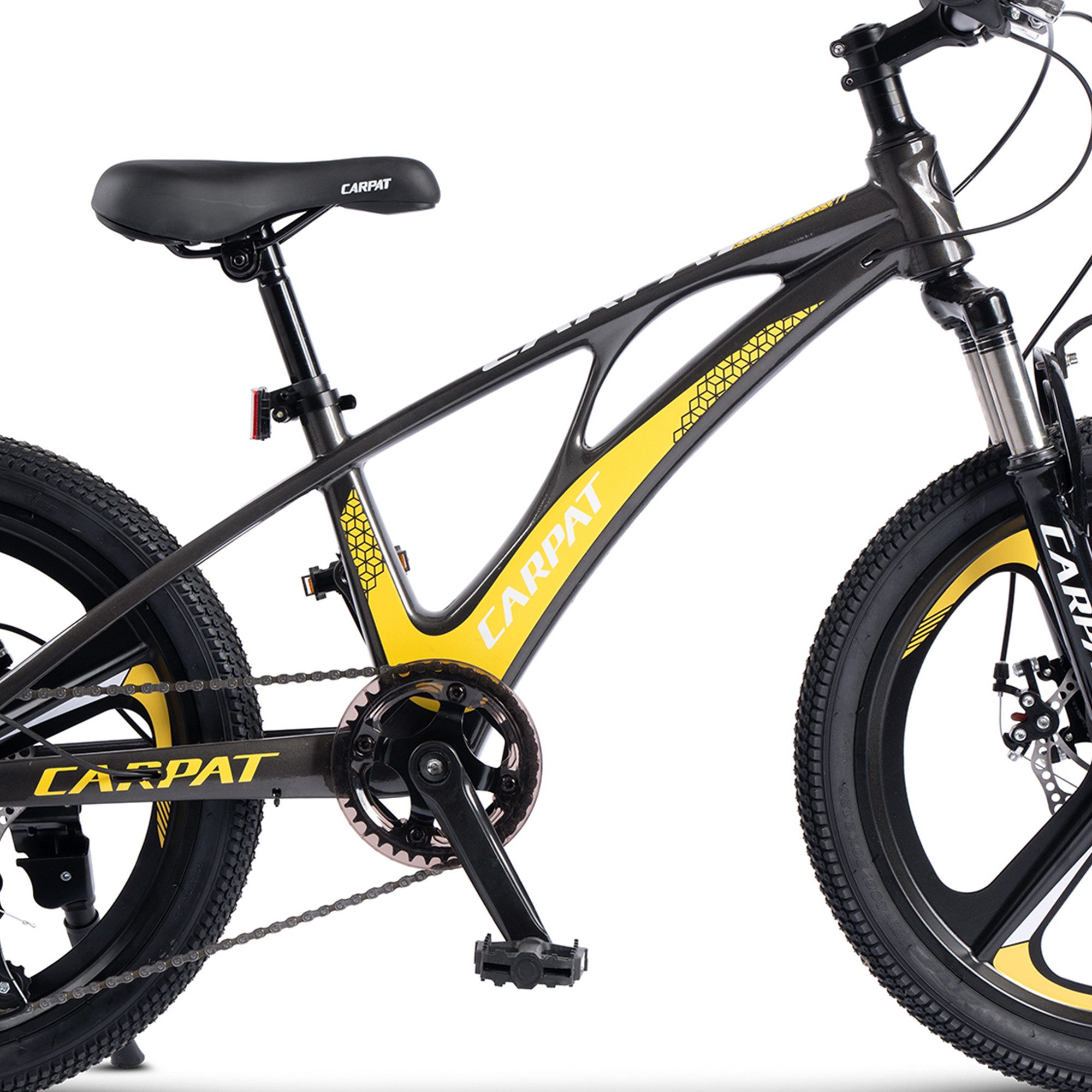 CARPAT SPORT Children's Bicycle 20 inch Mountain Bike, Magnesium Rims with 3 Spokes, 7 Speed, (Mechanical Disc Brakes, Youth Bicycle), Girls Boys MTB Hardtail Bicycle Bike from 5 Years