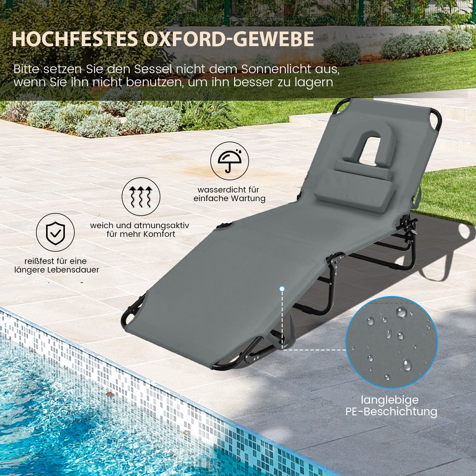 COSTWAY Gartenliege Sonnenliege, 1 St., mit günstig online kaufen