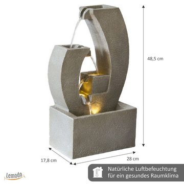 NATIV Zimmerbrunnen Tischbrunnen mit LED-Beleuchtung und Pumpe, LED-Beleuchtung
