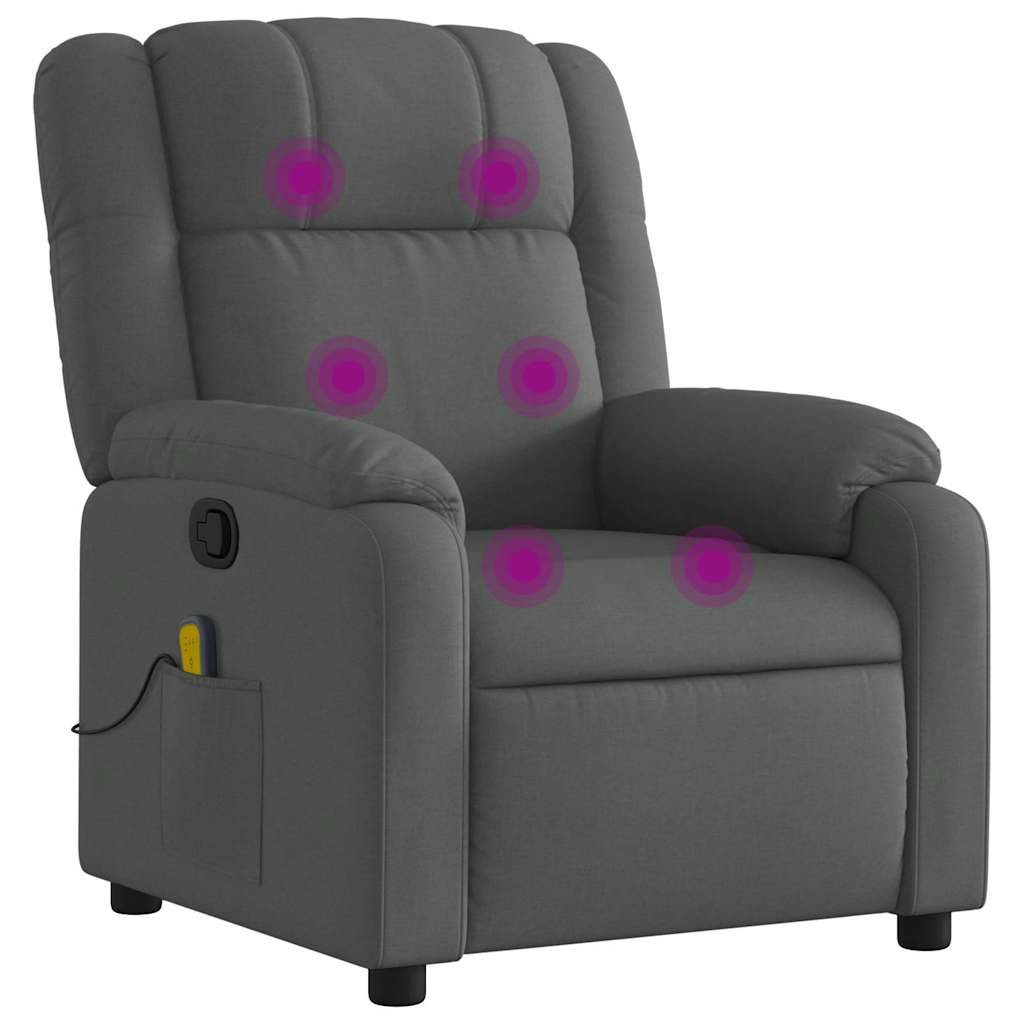 vidaXL Sessel Massage-Relaxsessel, Stoff, Dunkelgrau (1-St)