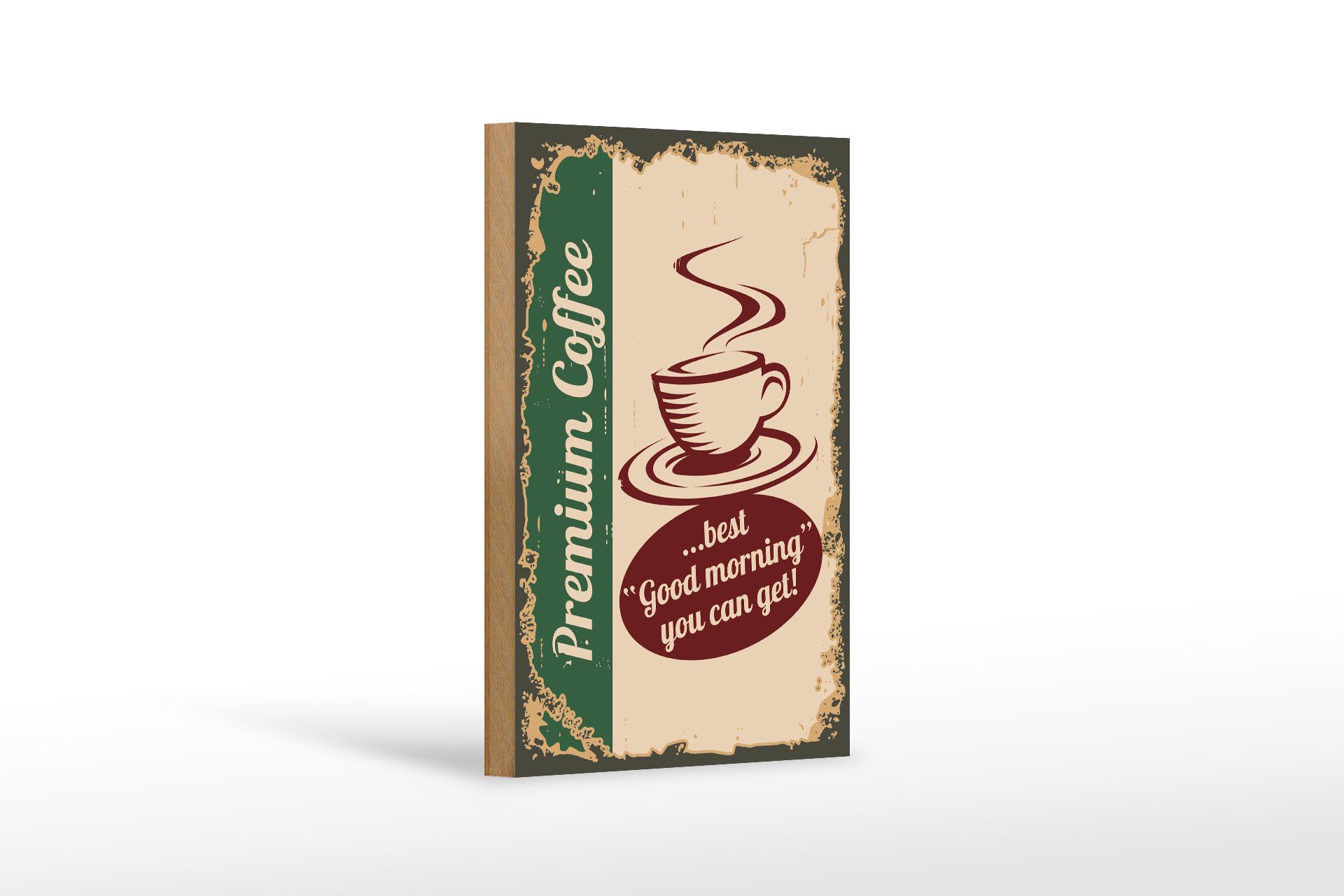 Holzbild Retro 12x18 cm Kaffee Premium Coffee
