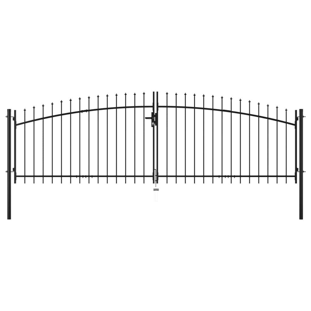 vidaXL Gartentor DoppelflügelGartentor mit Speerspitzen 400×175 cm