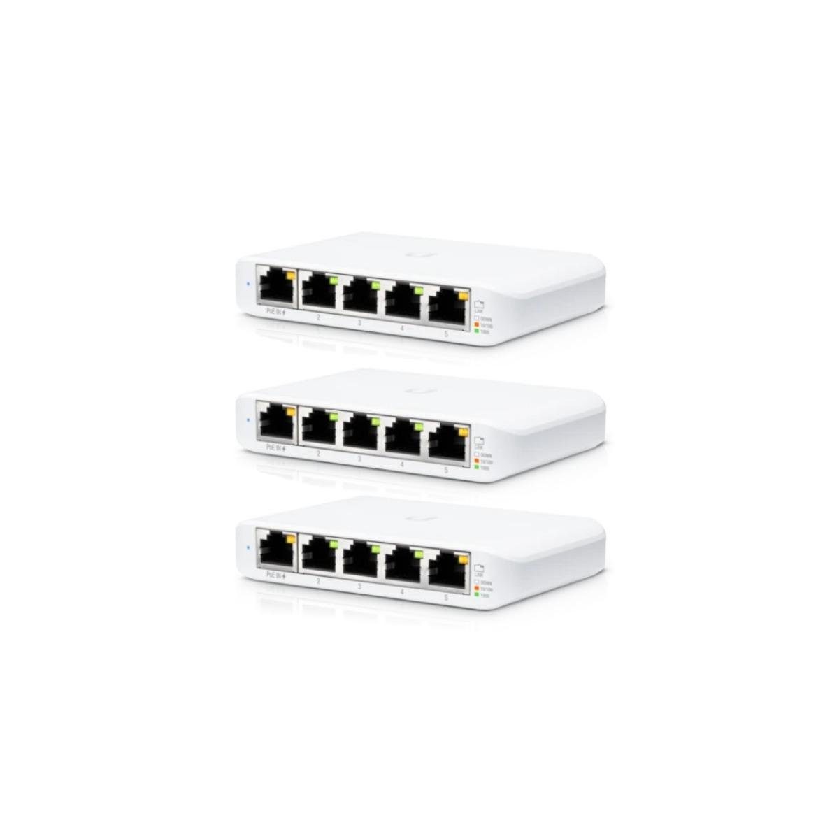 Networks Netzwerk-Switch 5-Port... kompakter USW-FLEX-MINI-3 Ubiquiti 3er-Pack UniFi -
