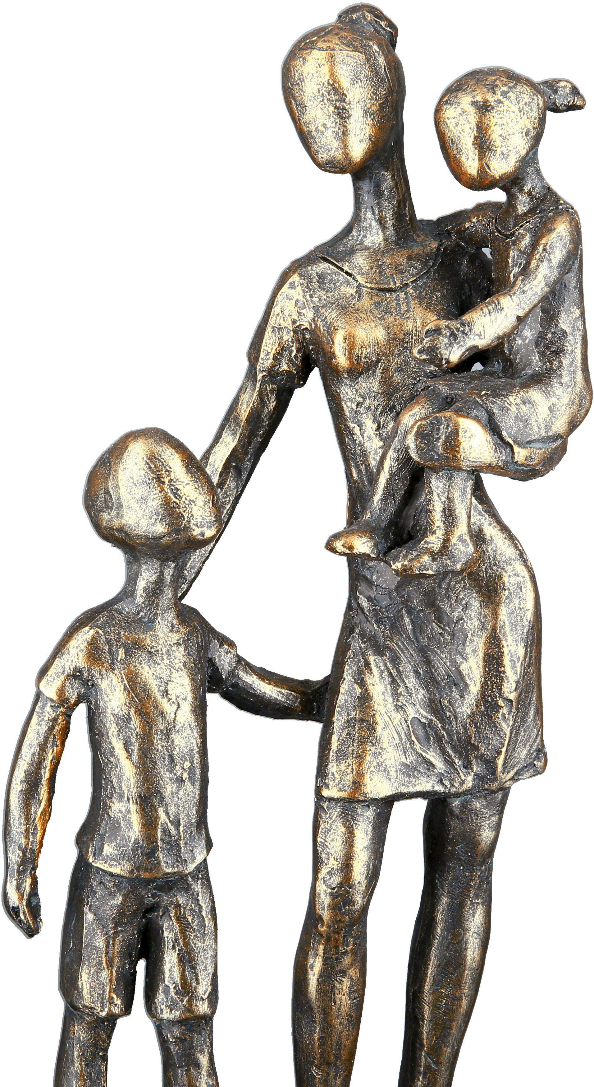 Dekofigur (1 auf Casablanca Höhe Mutter Basis, Skulptur Wohnzimmer Dekoobjekt, mit Gilde Kindern, antikfinish, cm, schwarzer St), 26,5 bronzefarben by