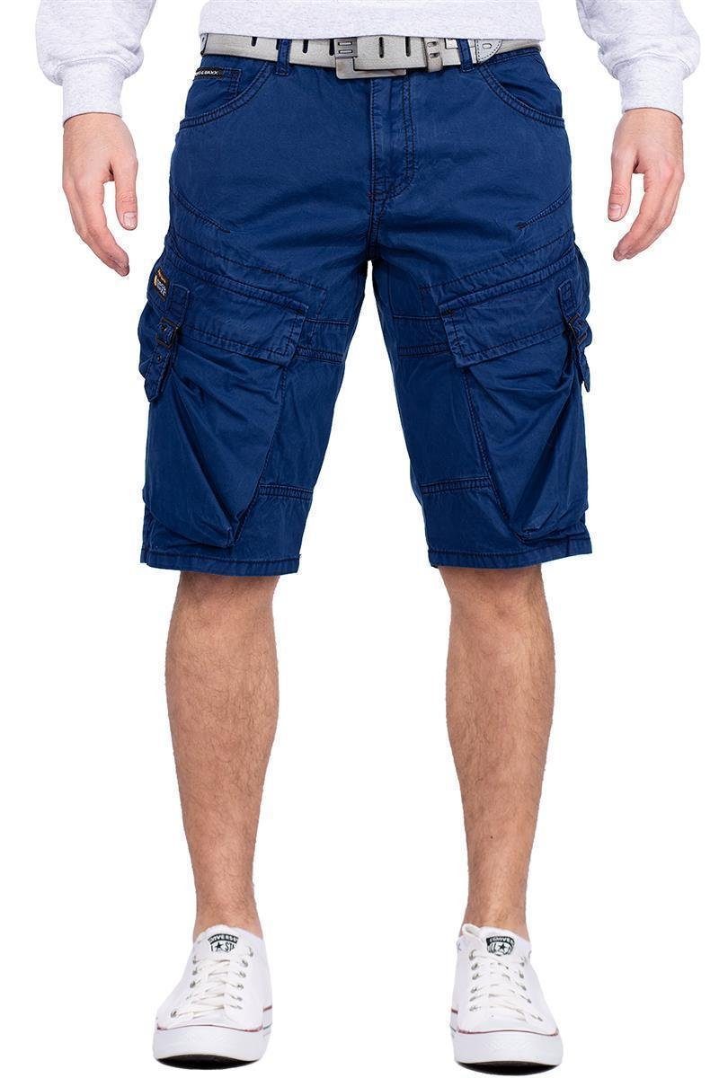 Style mit BA-CK229 navy Jeansshorts & Baxx Kurze Seitentaschen Hose (1-tlg) Cipo Cargo