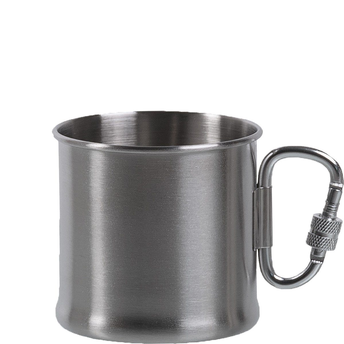 Mil-Tec Becher Militär Karabinerbecher Steel, Stahl (rostfrei) Blank