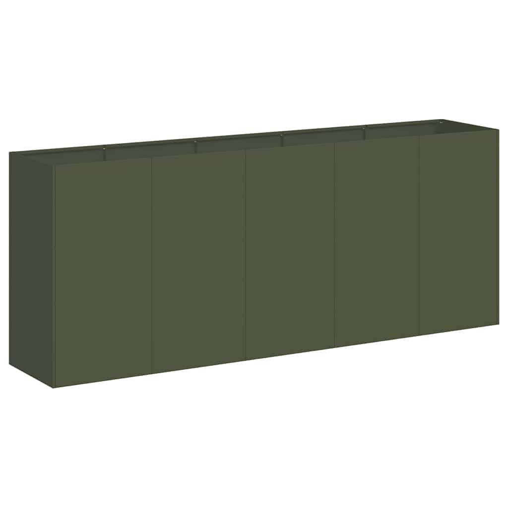 Thumbnail - vidaXL Pflanzkübel Pflanzkübel Blumenkübel Pflanzcontainer Pflanzgefäße Olivgrün 200x40x8